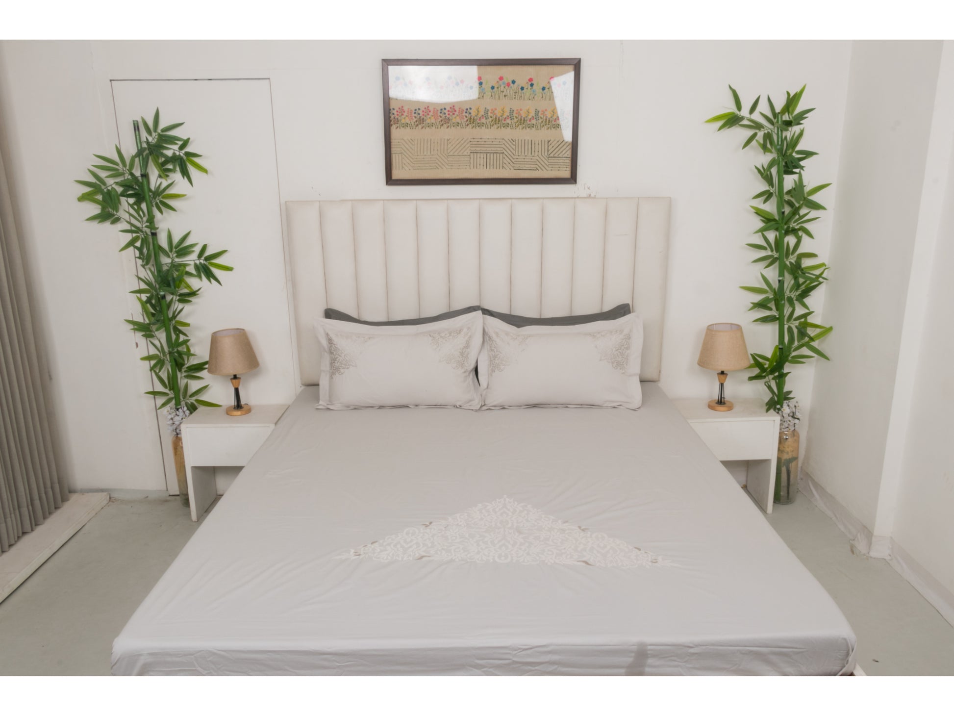 EMBROIDERY BEDSHEET 100% COTTON (3PCS) - Bedding Bliss