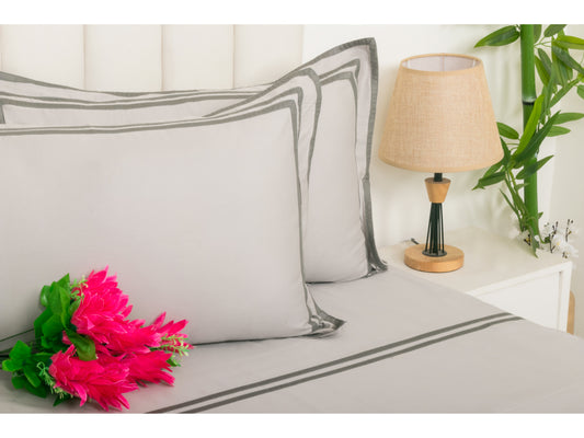 PATCH X EMBROIDERY WORK BEDSHEET 100% COTTON (3 PCS) - Bedding Bliss