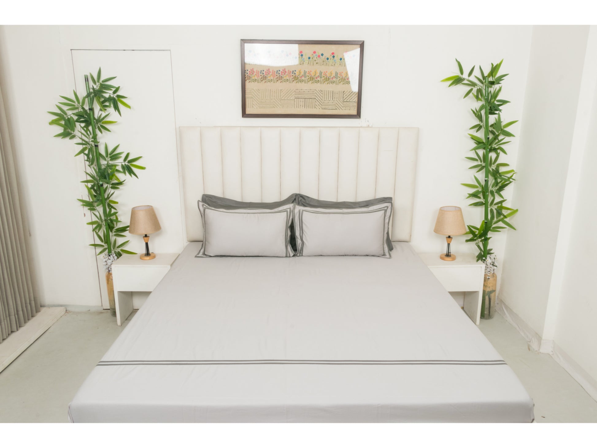PATCH X EMBROIDERY WORK BEDSHEET 100% COTTON (3 PCS) - Bedding Bliss