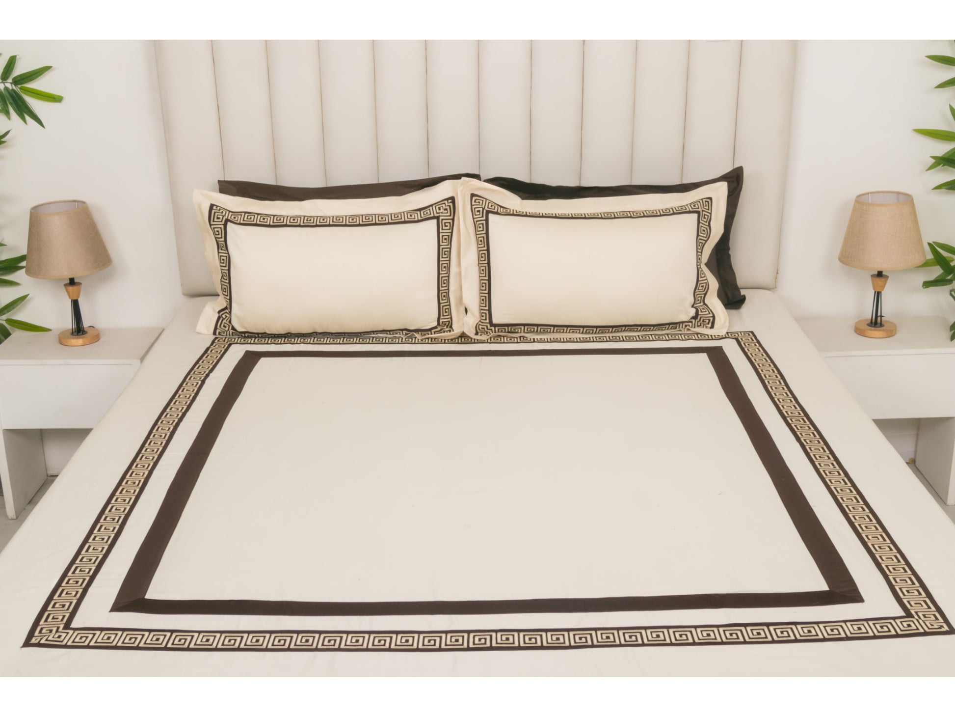 PATCH X EMBROIDERY WORK BEDSHEET 100% COTTON (3 PCS) - Bedding Bliss