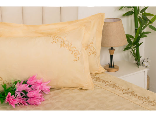 JACQUARD BEDSHEET 100% COTTON (PEARL, 3PCS) - Bedding Bliss