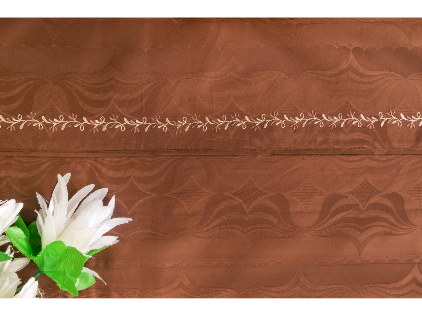 JACQUARD BEDSHEET 100% COTTON (BROWN, 3PCS) - Bedding Bliss
