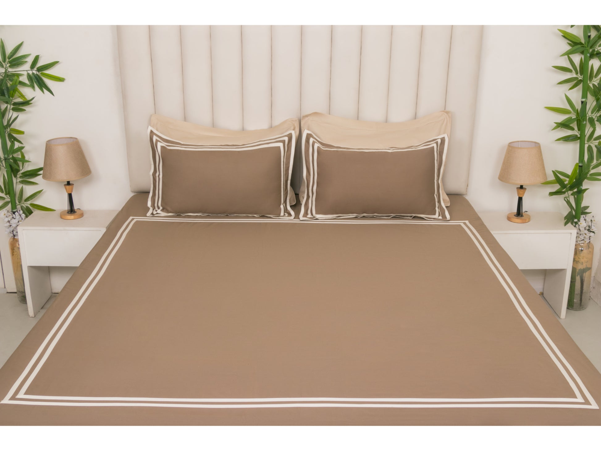 PATCH X EMBROIDERY WORK BEDSHEET 100% COTTON (3 PCS) - Bedding Bliss