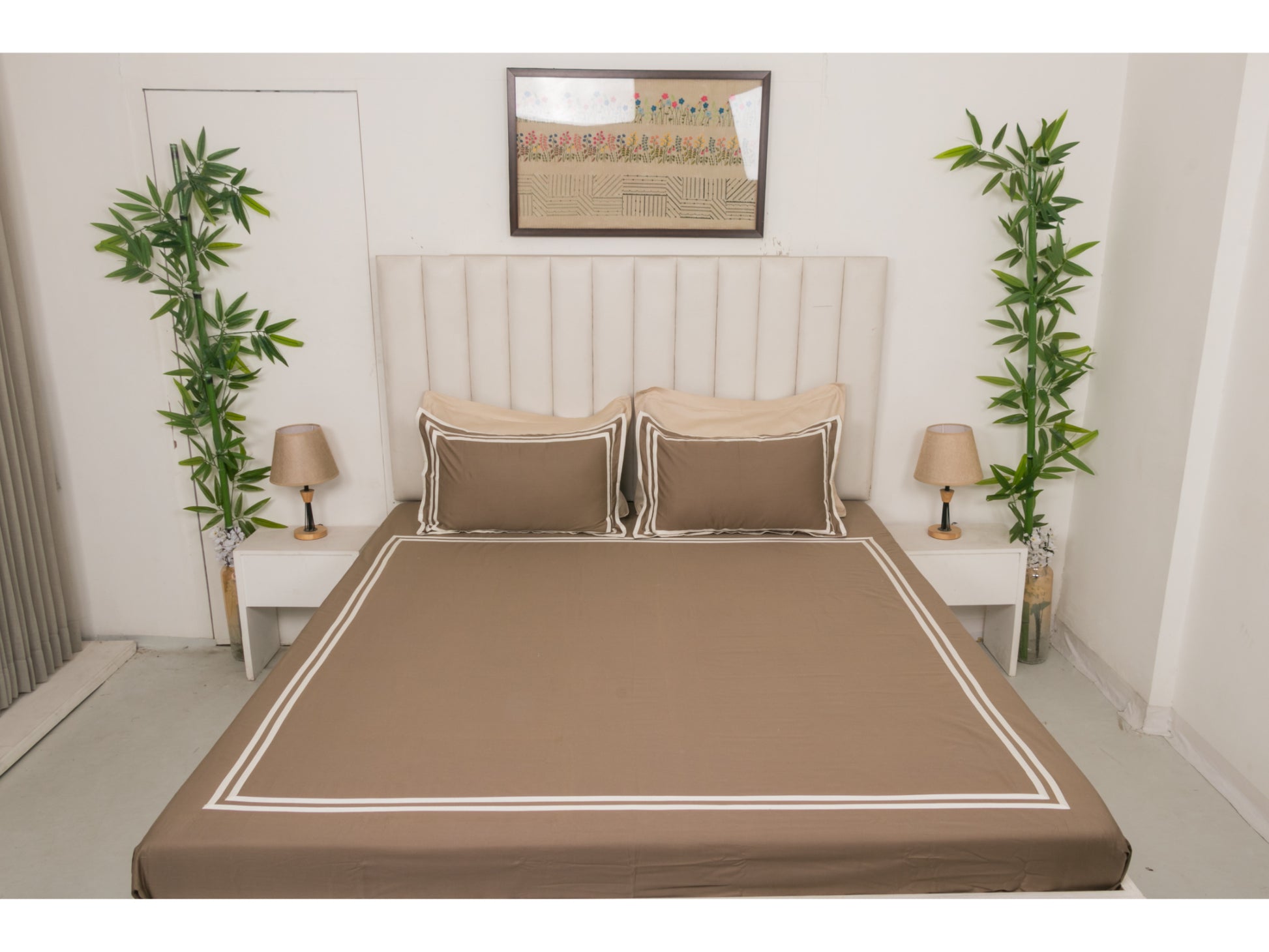 PATCH X EMBROIDERY WORK BEDSHEET 100% COTTON (3 PCS) - Bedding Bliss