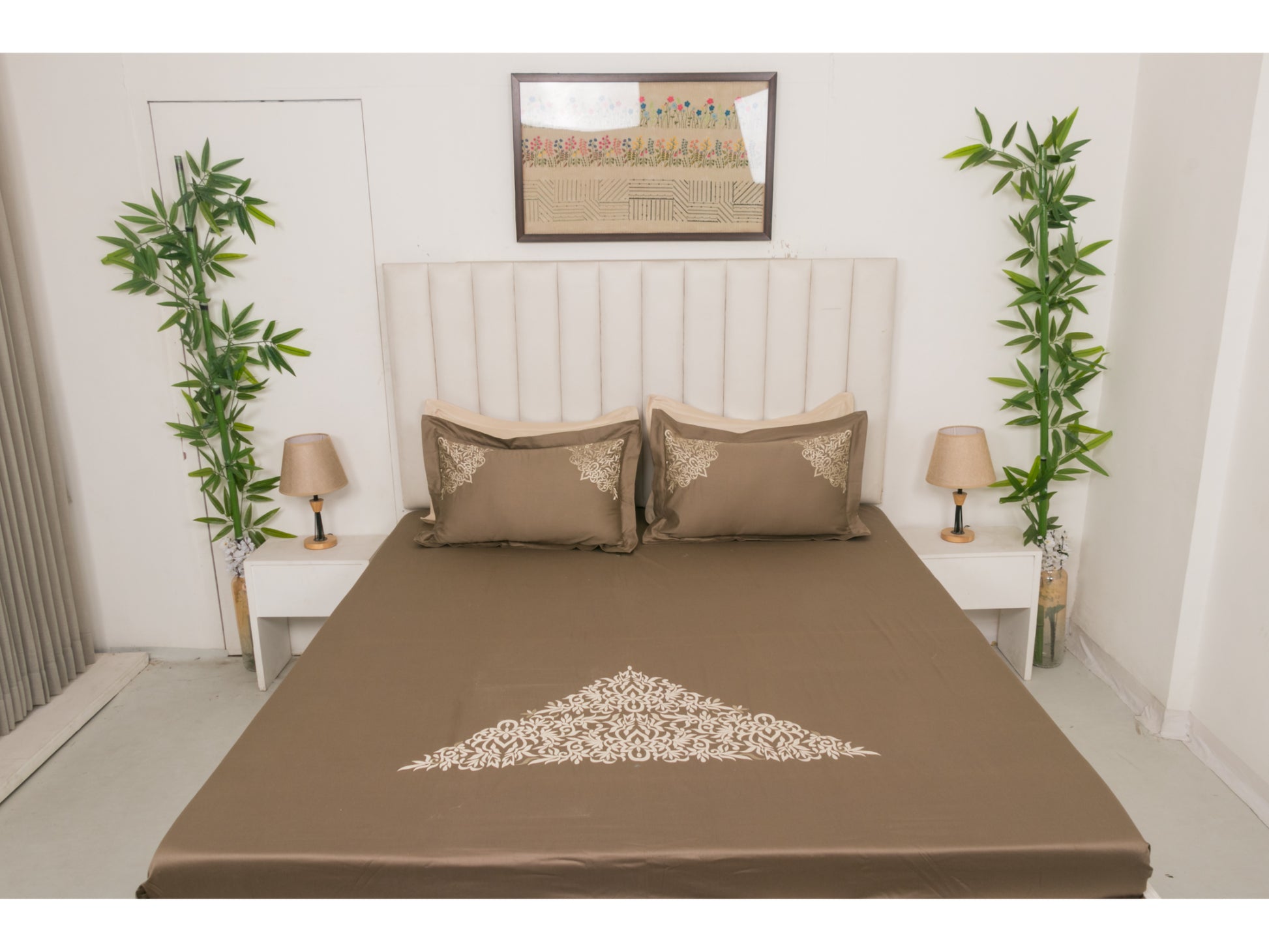 EMBROIDERY BEDSHEET 100% COTTON (3PCS) - Bedding Bliss