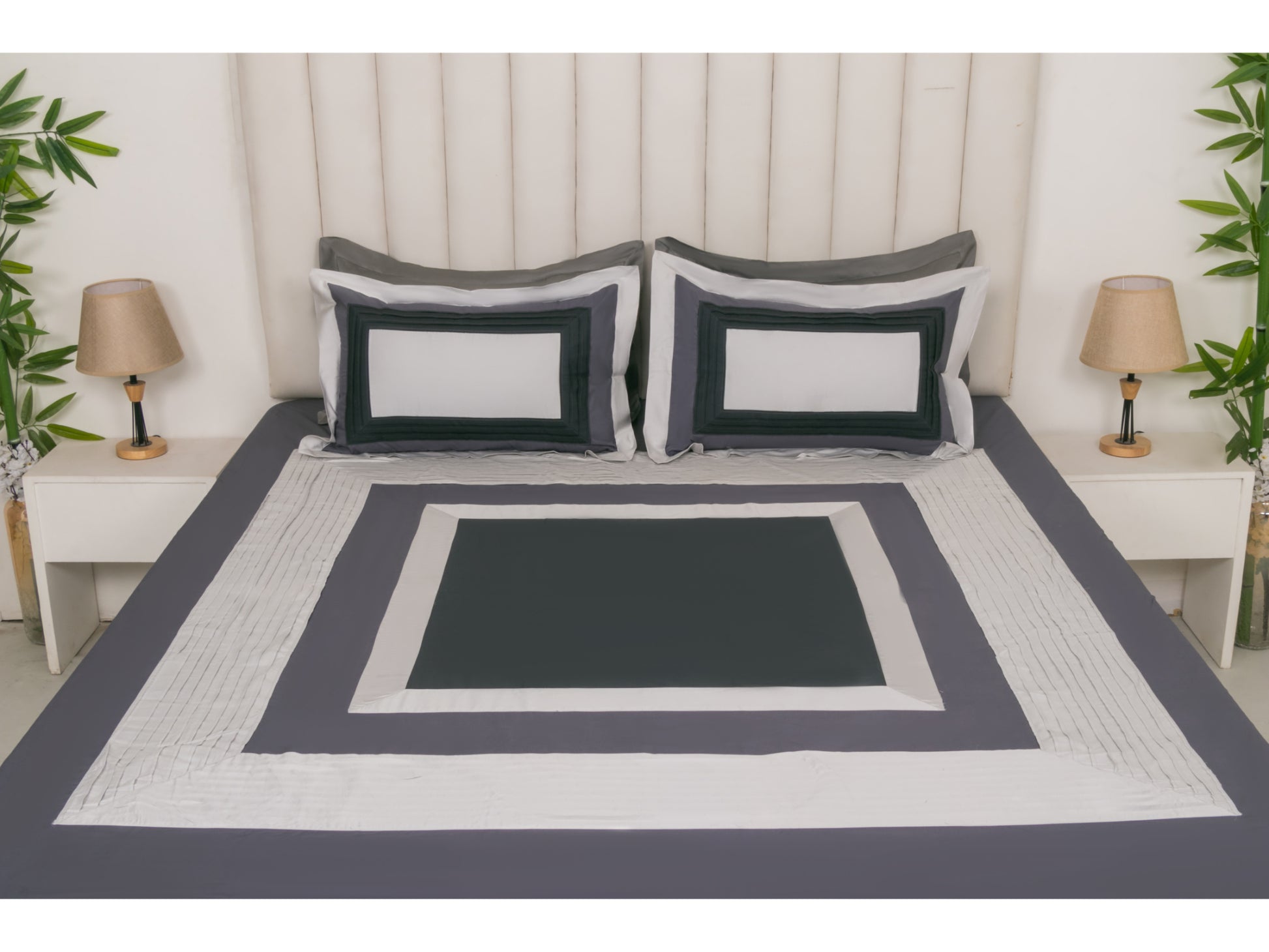PRINTEX x PATCH WORK 100% COTTON (GREY, 3PCS) - Bedding Bliss