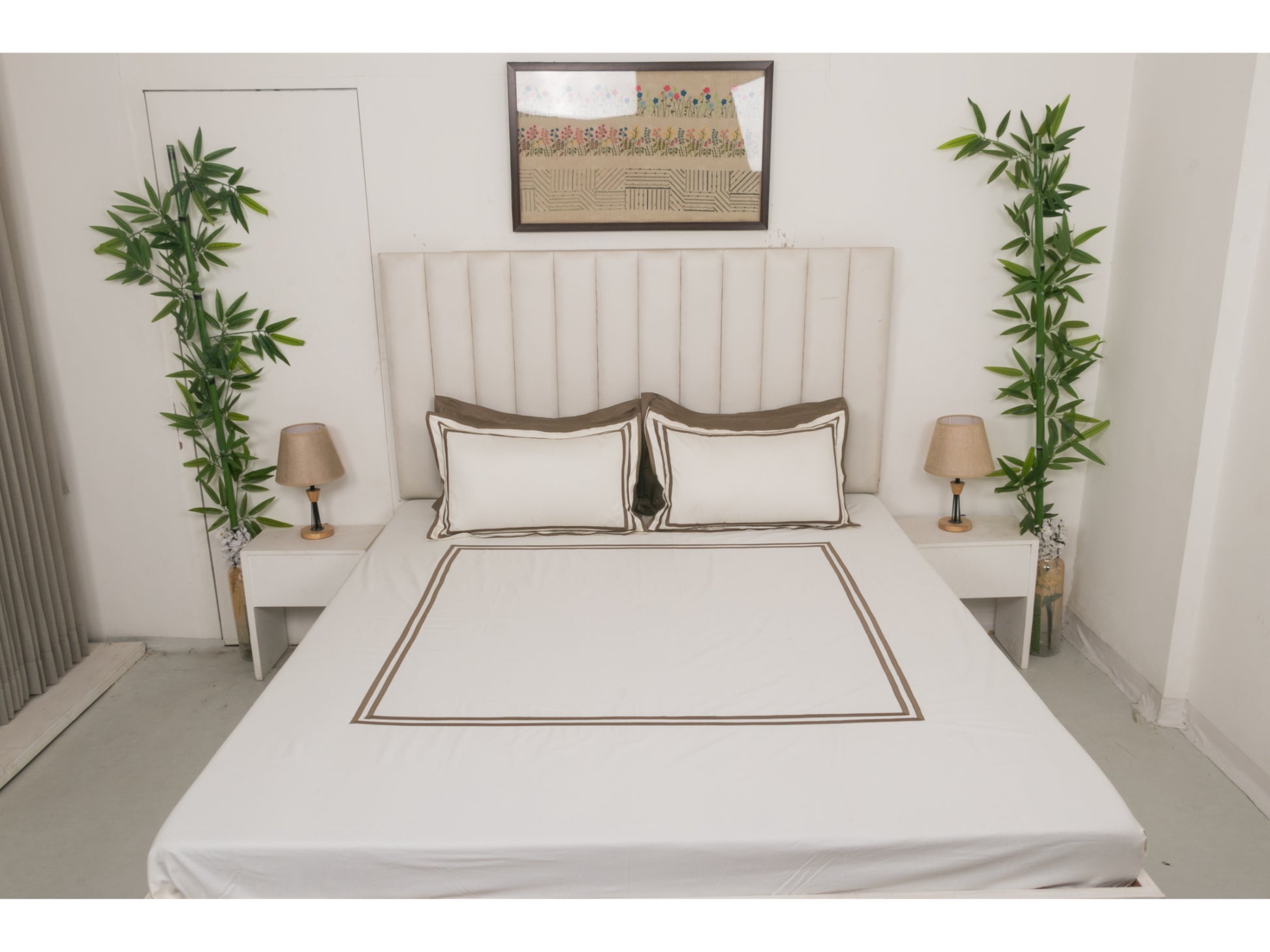 PATCH X EMBROIDERY WORK BEDSHEET 100% COTTON (3 PCS) - Bedding Bliss