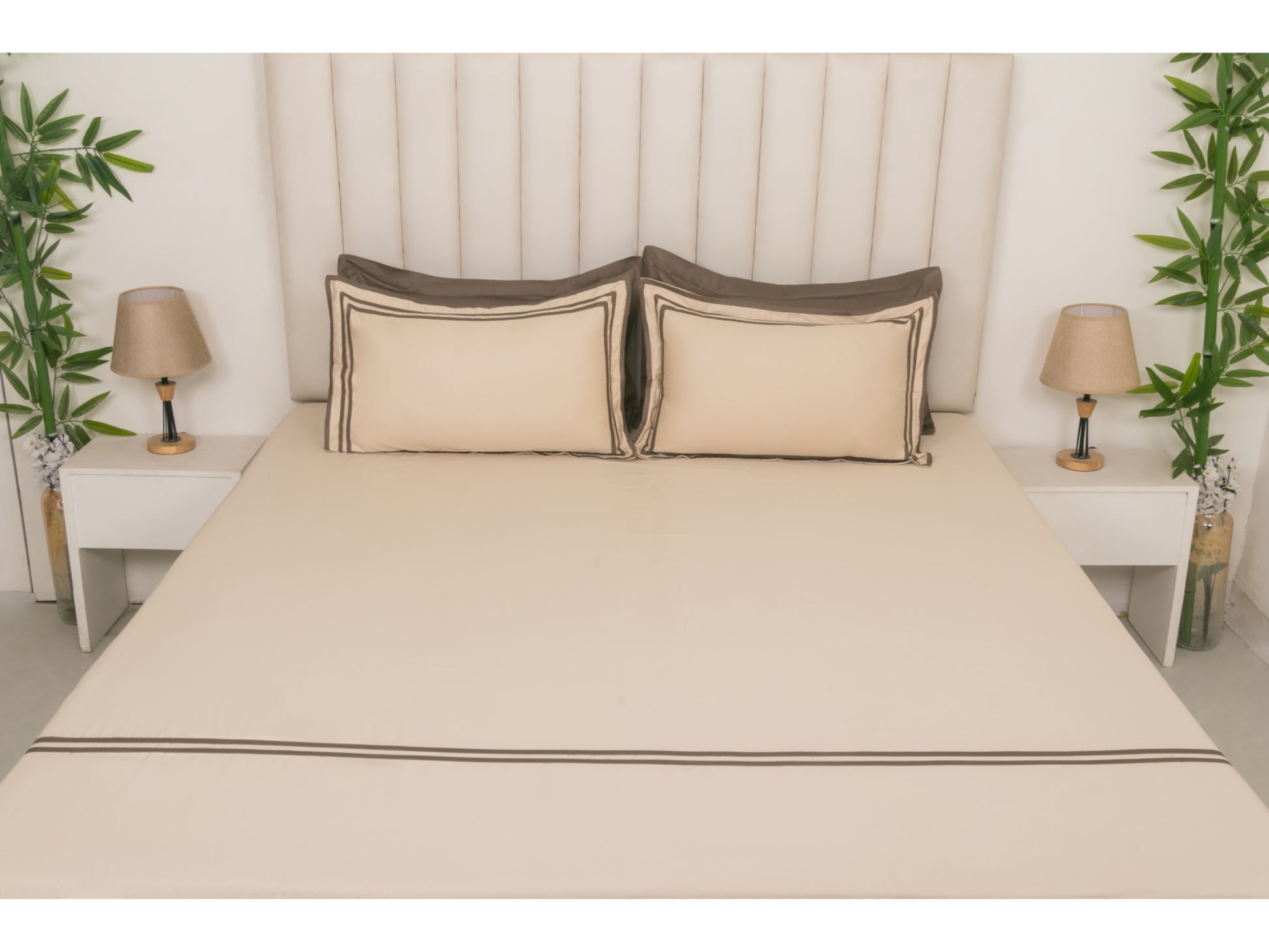 PATCH X EMBROIDERY WORK BEDSHEET 100% COTTON (3 PCS) - Bedding Bliss