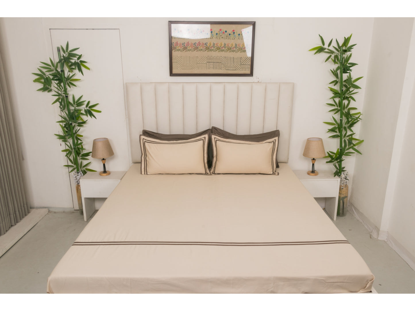 PATCH X EMBROIDERY WORK BEDSHEET 100% COTTON (3 PCS)