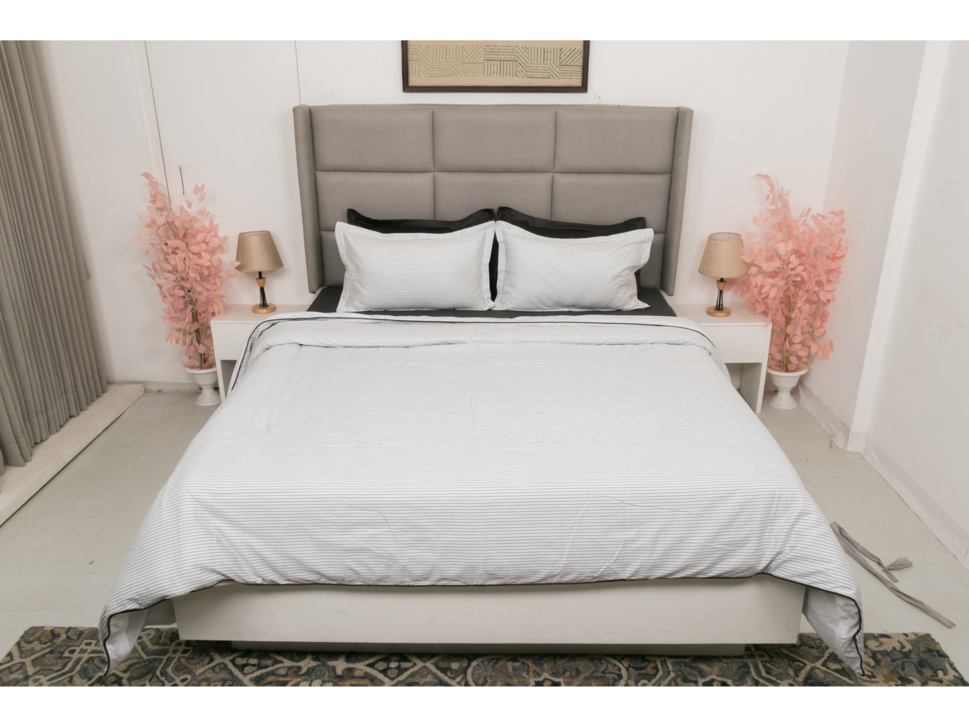 LINING BEDDING SET BEDDING SET 100% COTTON (WHITE 2, 7 PCS) - Bedding Bliss