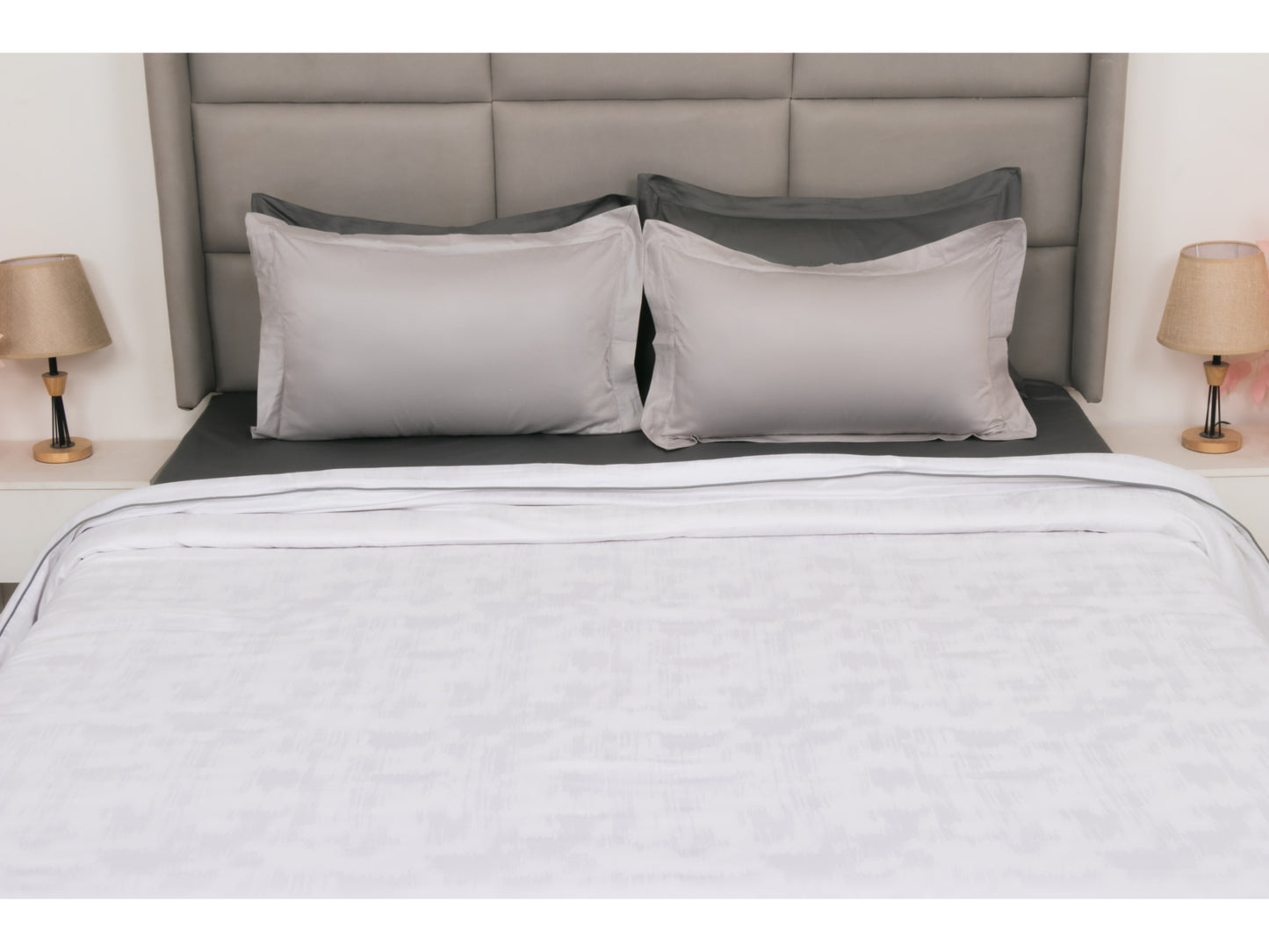 JACQUARD BEDDING SET BEDDING SET 100% COTTON (WHITE, 7 PCS) - Bedding Bliss