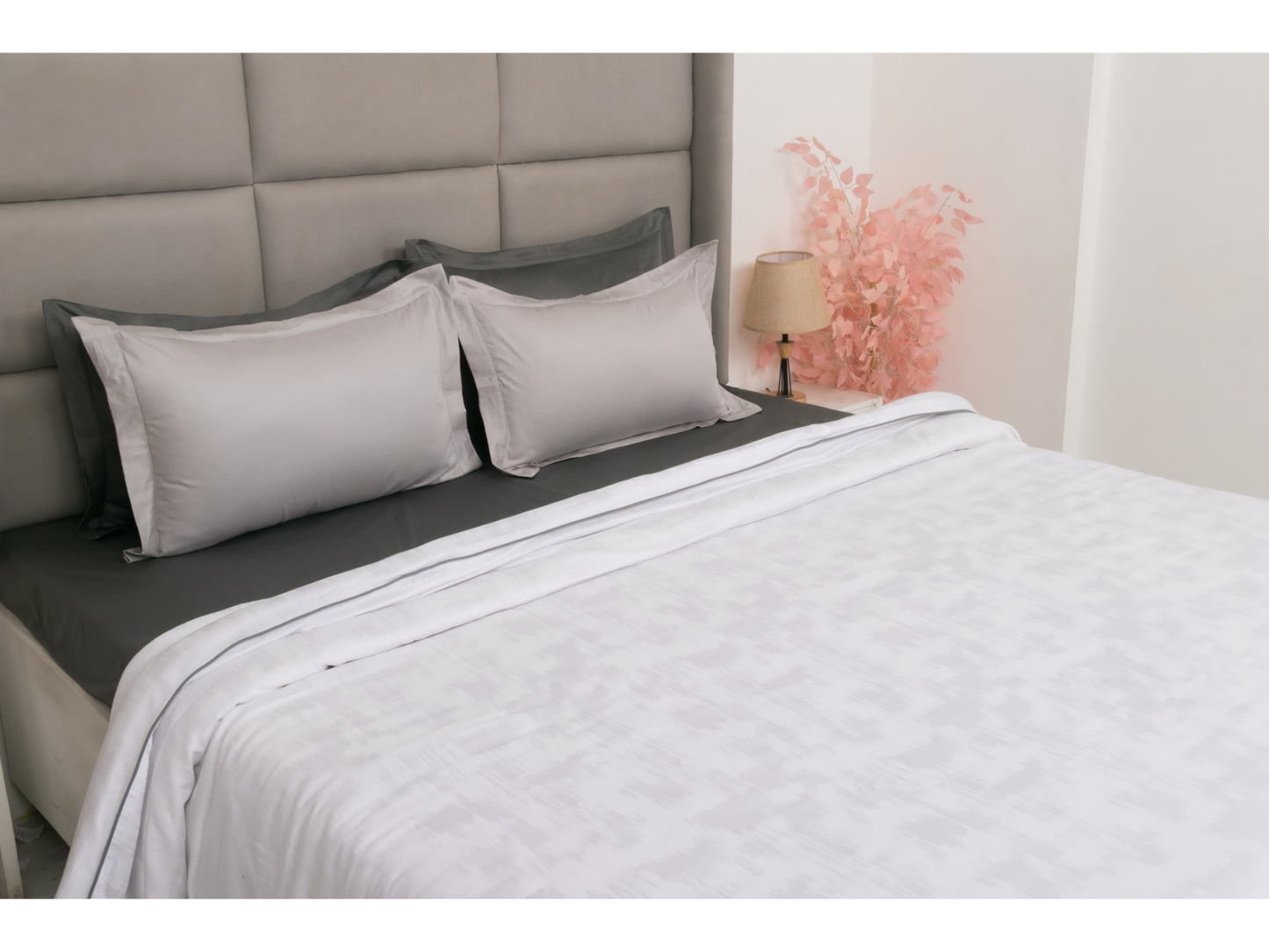 JACQUARD BEDDING SET BEDDING SET 100% COTTON (WHITE, 7 PCS) - Bedding Bliss