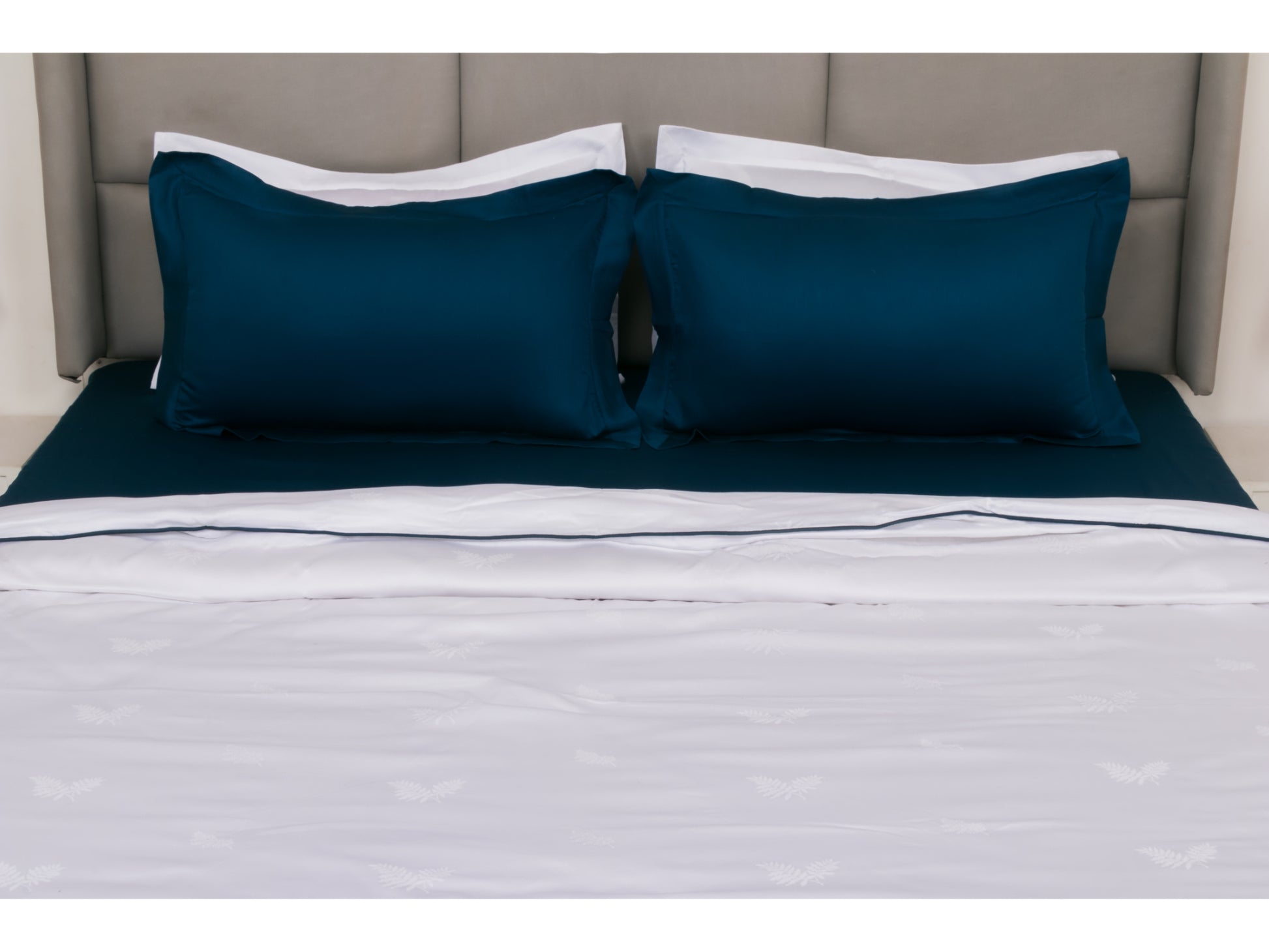 JACQUARD BEDDING SET BEDDING SET 100% COTTON (WHITE 2, 7 PCS) - Bedding Bliss
