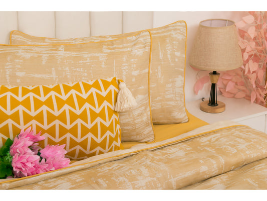 JACQUARD BEDDING SET BEDDING SET 100% COTTON (GOLD, 9 PCS) - Bedding Bliss