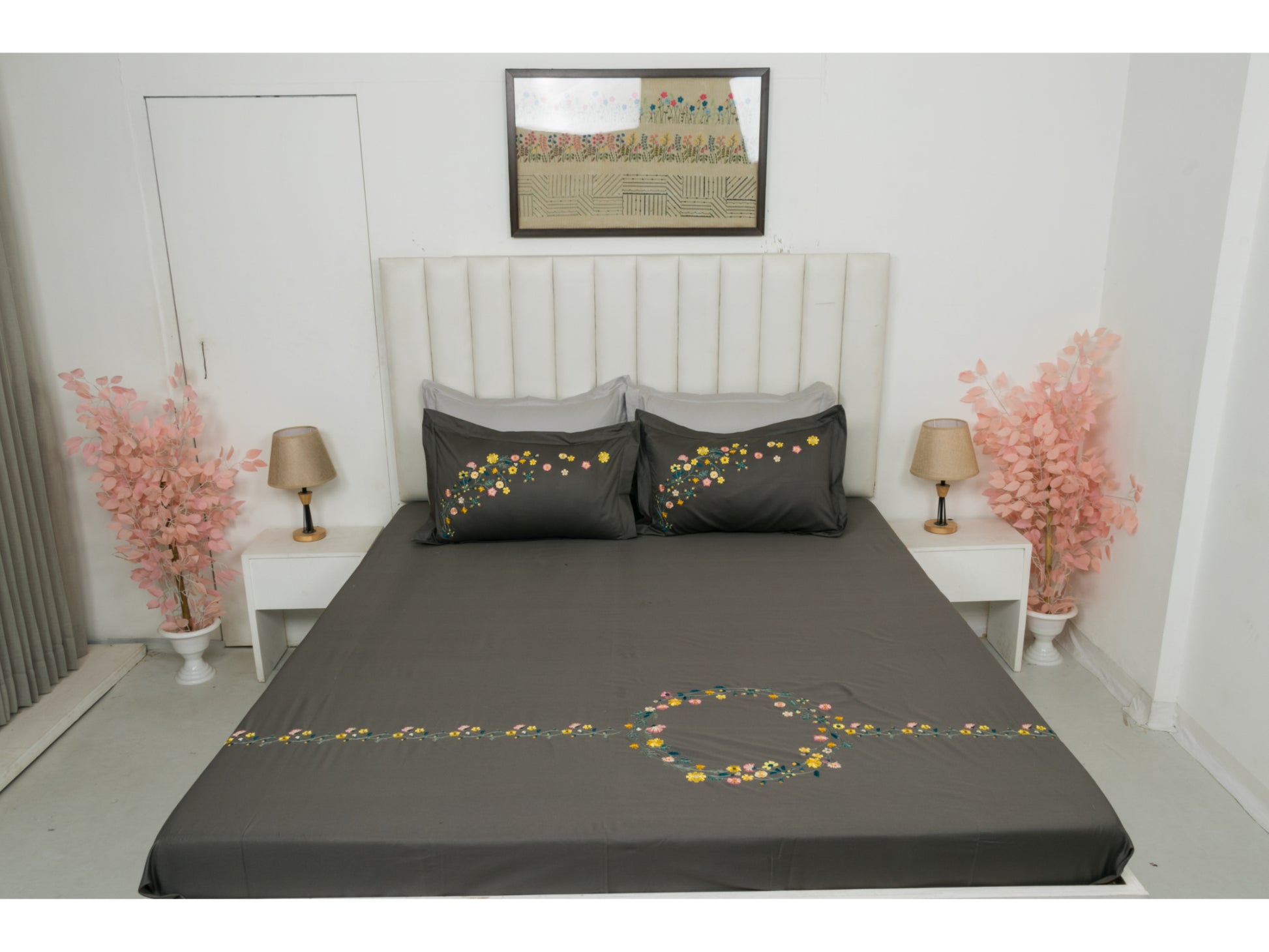 EMBROIDERY BEDSHEET 100% COTTON (3PCS) - Bedding Bliss