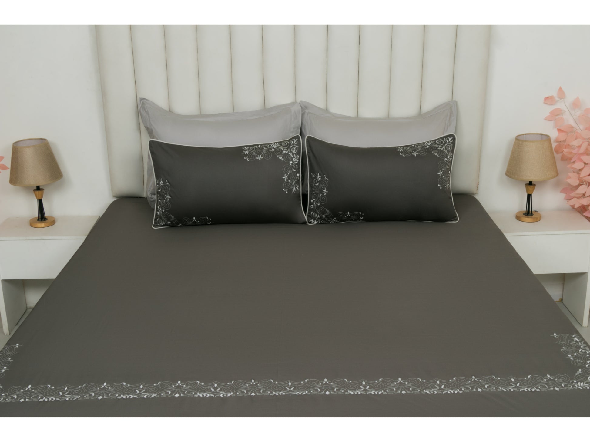 EMBROIDERY BEDSHEET 100% COTTON (3PCS) - Bedding Bliss