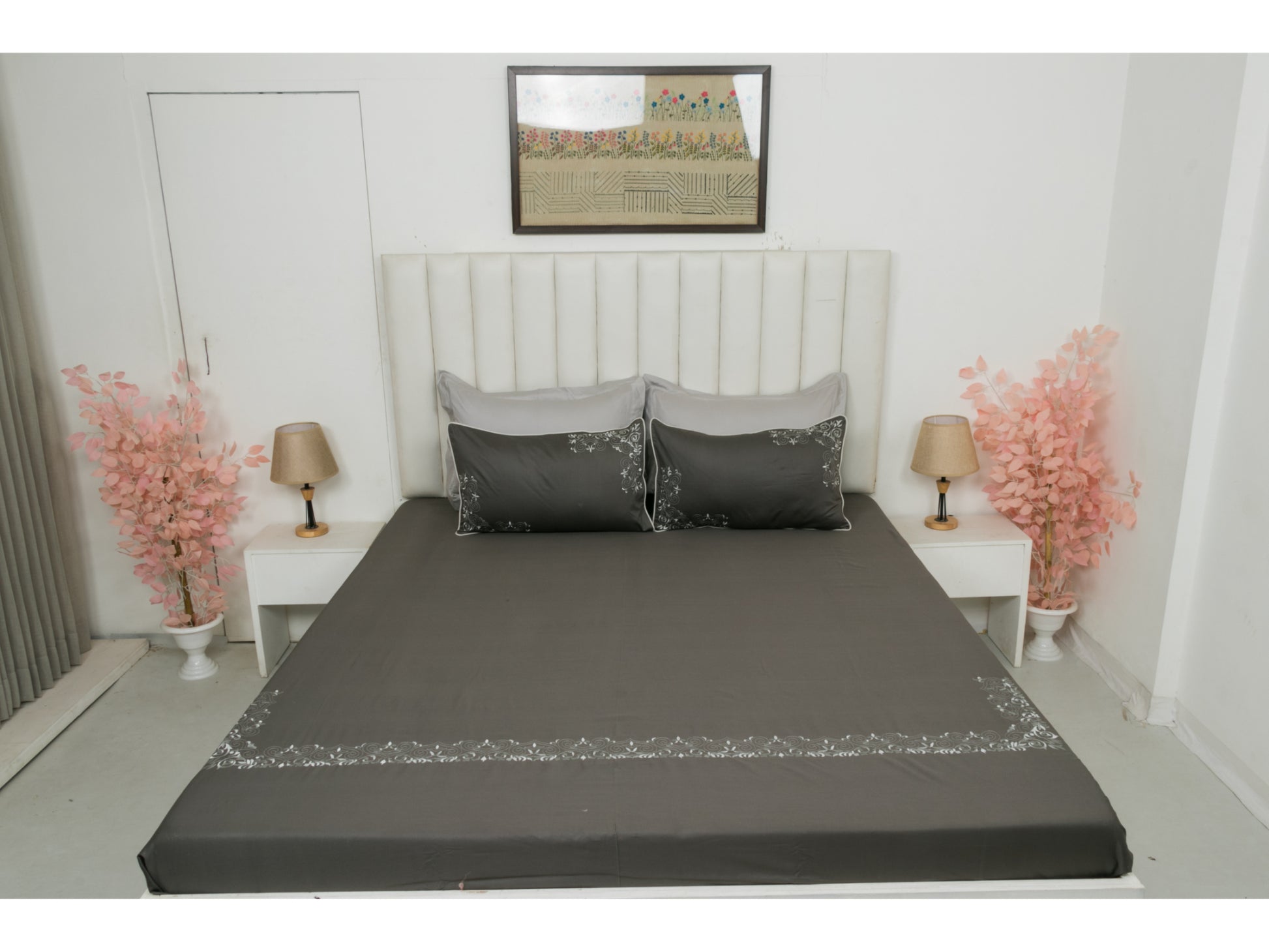 EMBROIDERY BEDSHEET 100% COTTON (3PCS) - Bedding Bliss