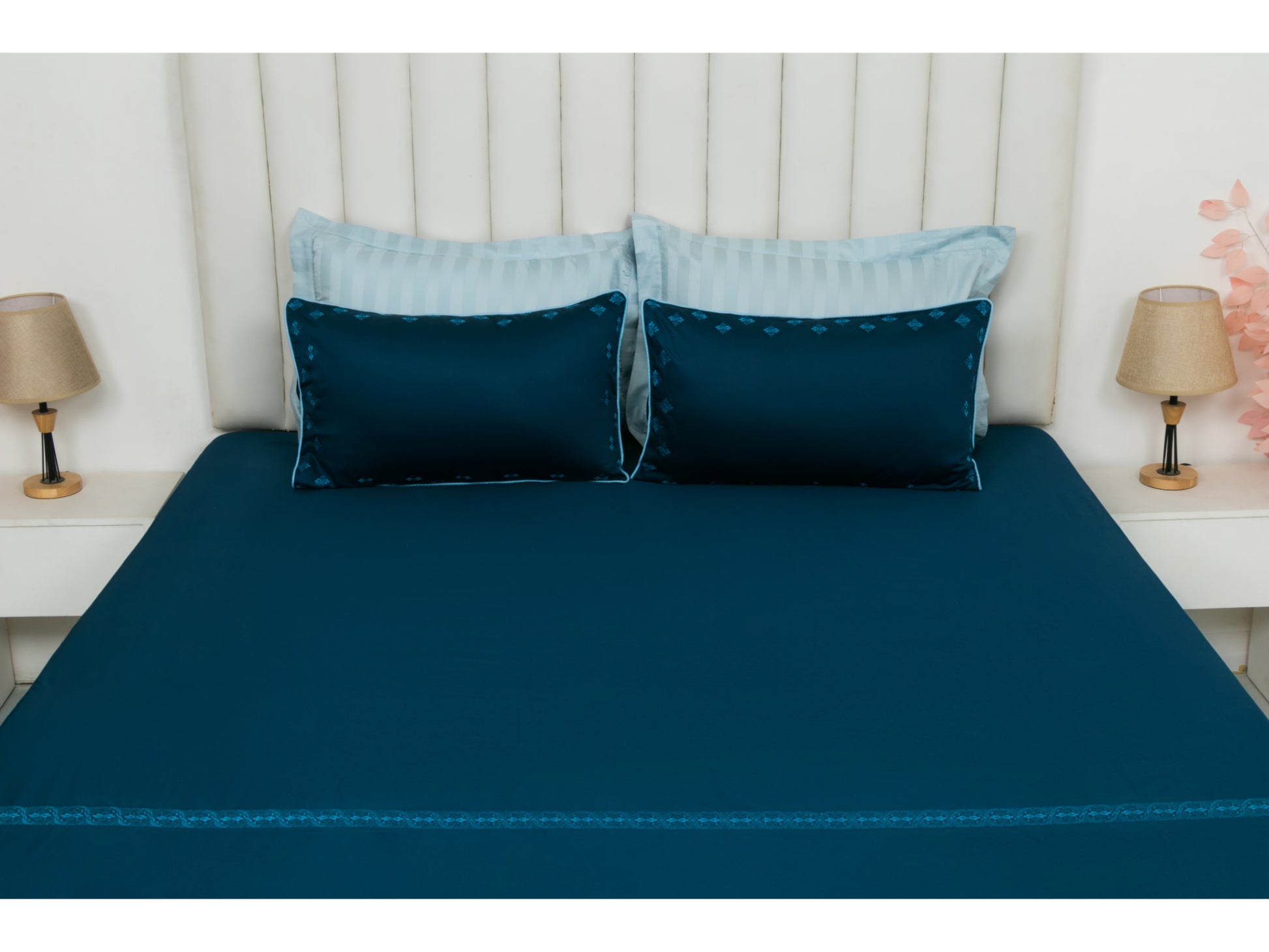 EMBROIDERY BEDSHEET 100% COTTON (3PCS) - Bedding Bliss