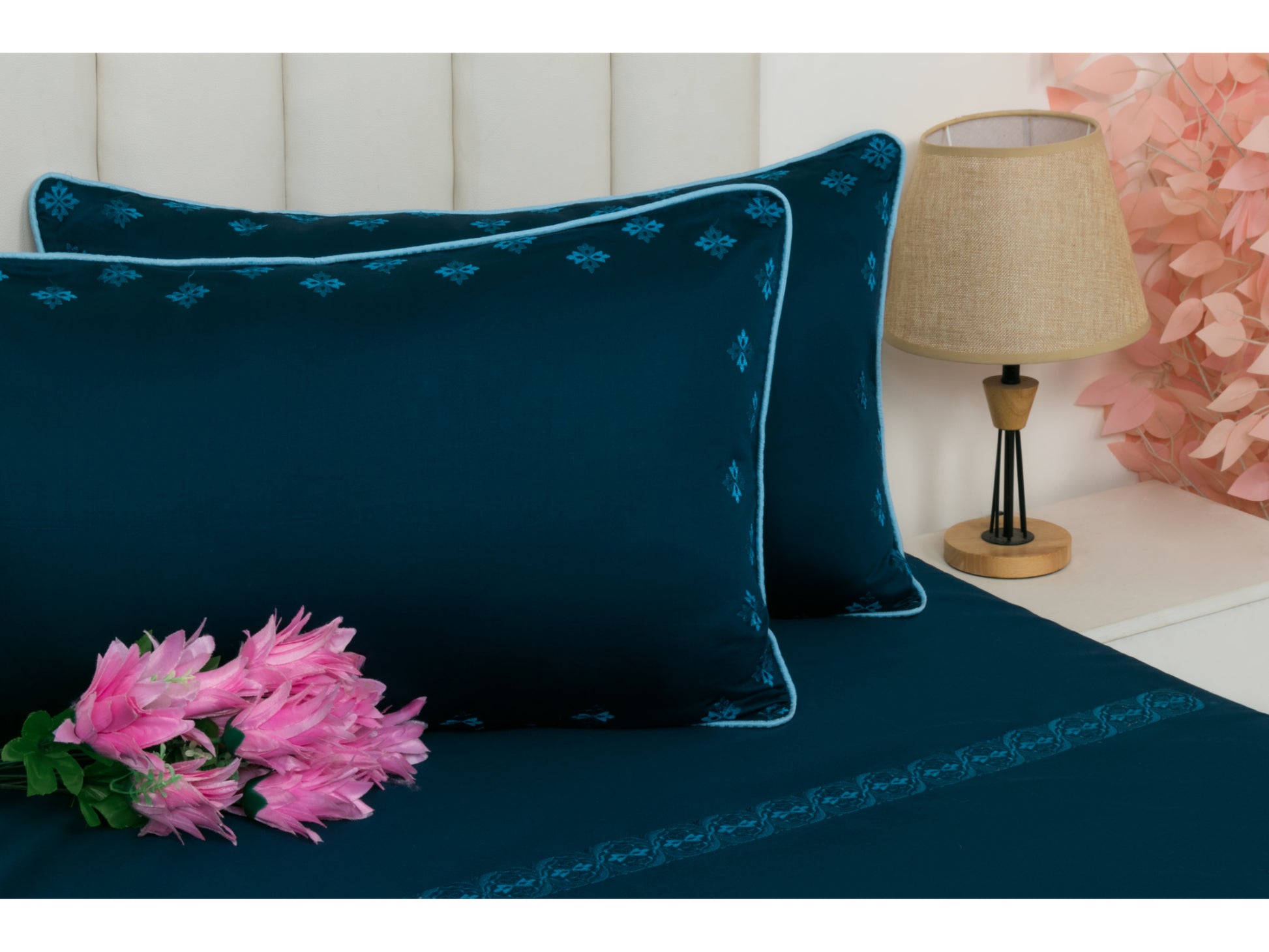 EMBROIDERY BEDSHEET 100% COTTON (3PCS) - Bedding Bliss