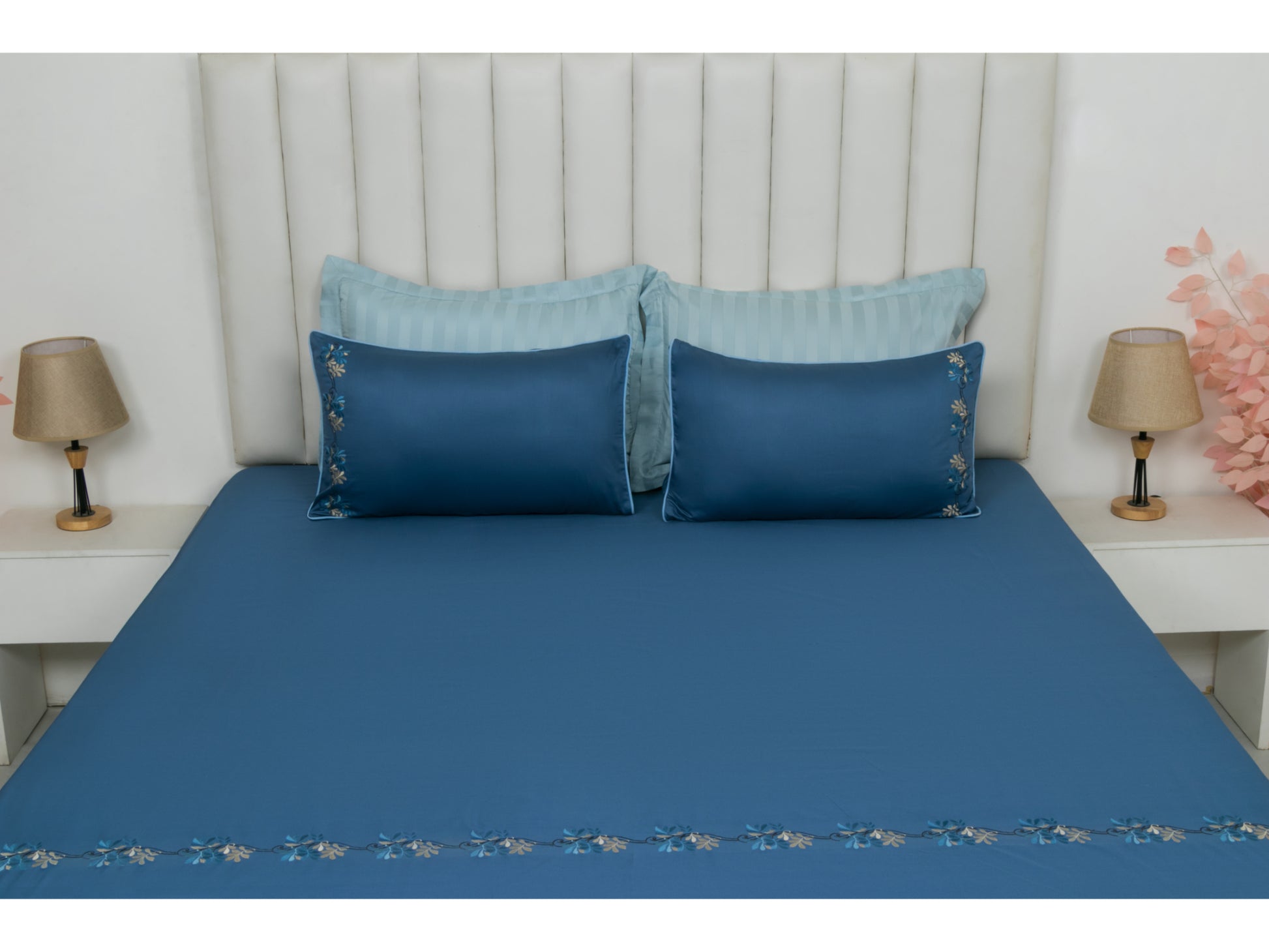 EMBROIDERY BEDSHEET 100% COTTON (3PCS) - Bedding Bliss