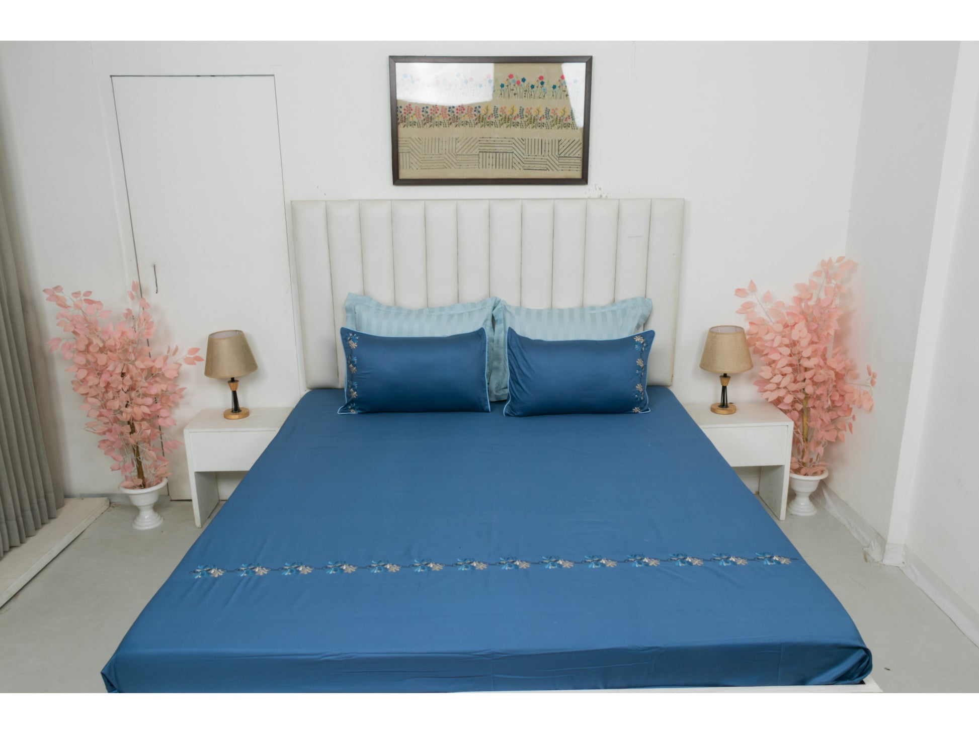EMBROIDERY BEDSHEET 100% COTTON (3PCS) - Bedding Bliss