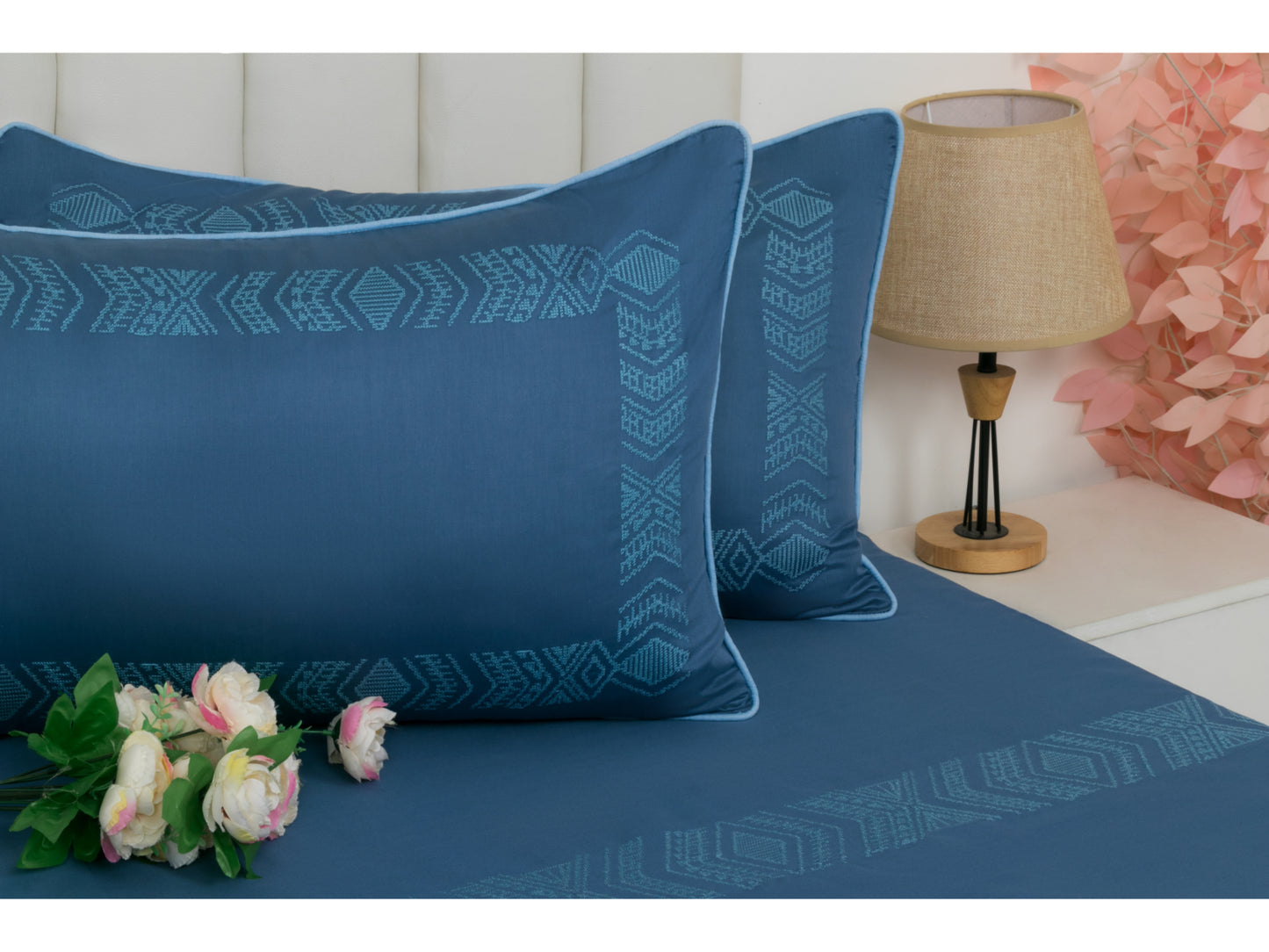 EMBROIDERY BEDSHEET 100% COTTON (3PCS) - Bedding Bliss