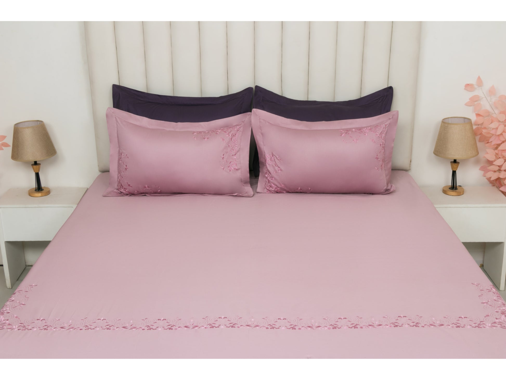 EMBROIDERY BEDSHEET 100% COTTON (3PCS) - Bedding Bliss