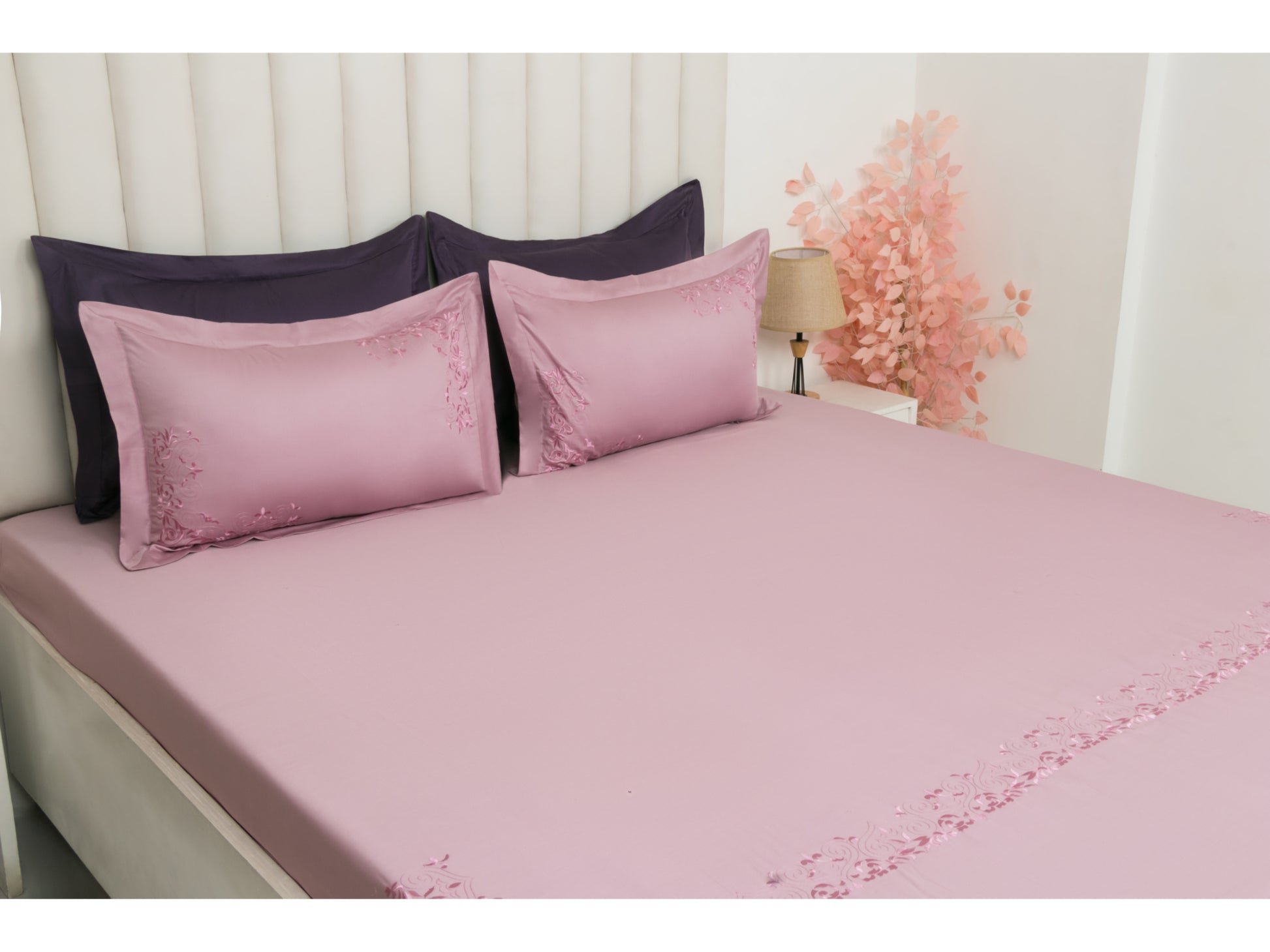 EMBROIDERY BEDSHEET 100% COTTON (3PCS) - Bedding Bliss
