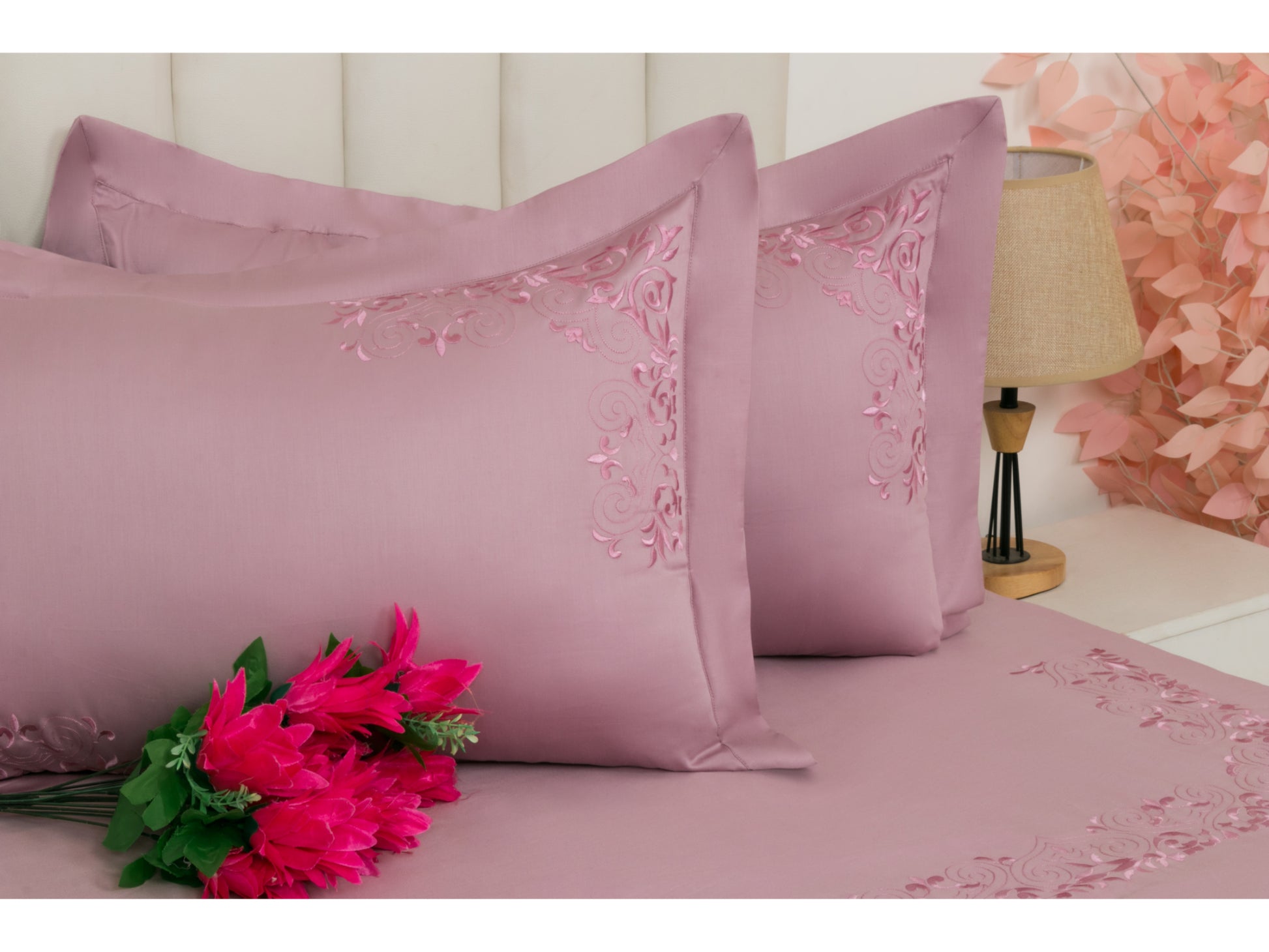 EMBROIDERY BEDSHEET 100% COTTON (3PCS) - Bedding Bliss