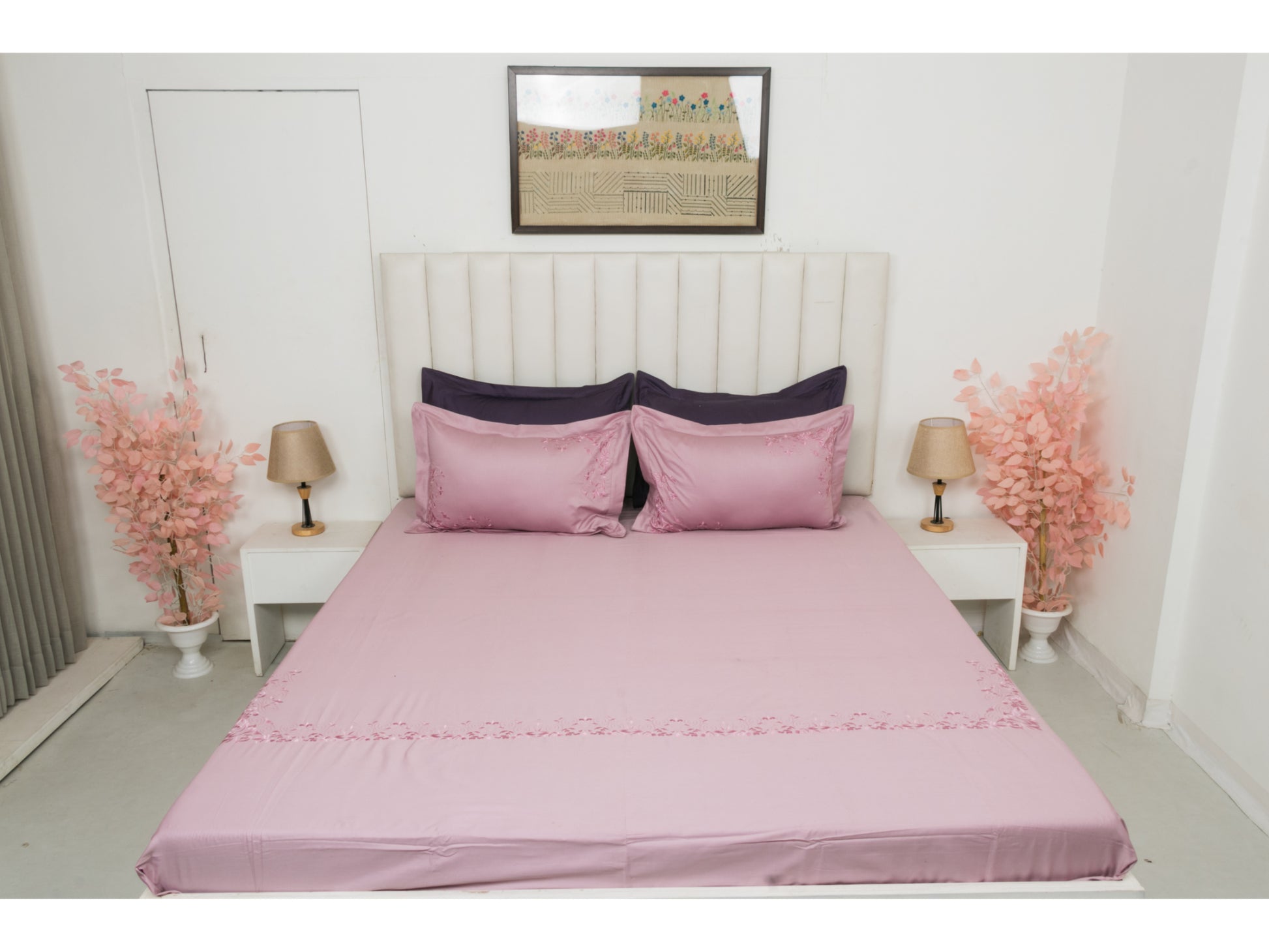 EMBROIDERY BEDSHEET 100% COTTON (3PCS) - Bedding Bliss