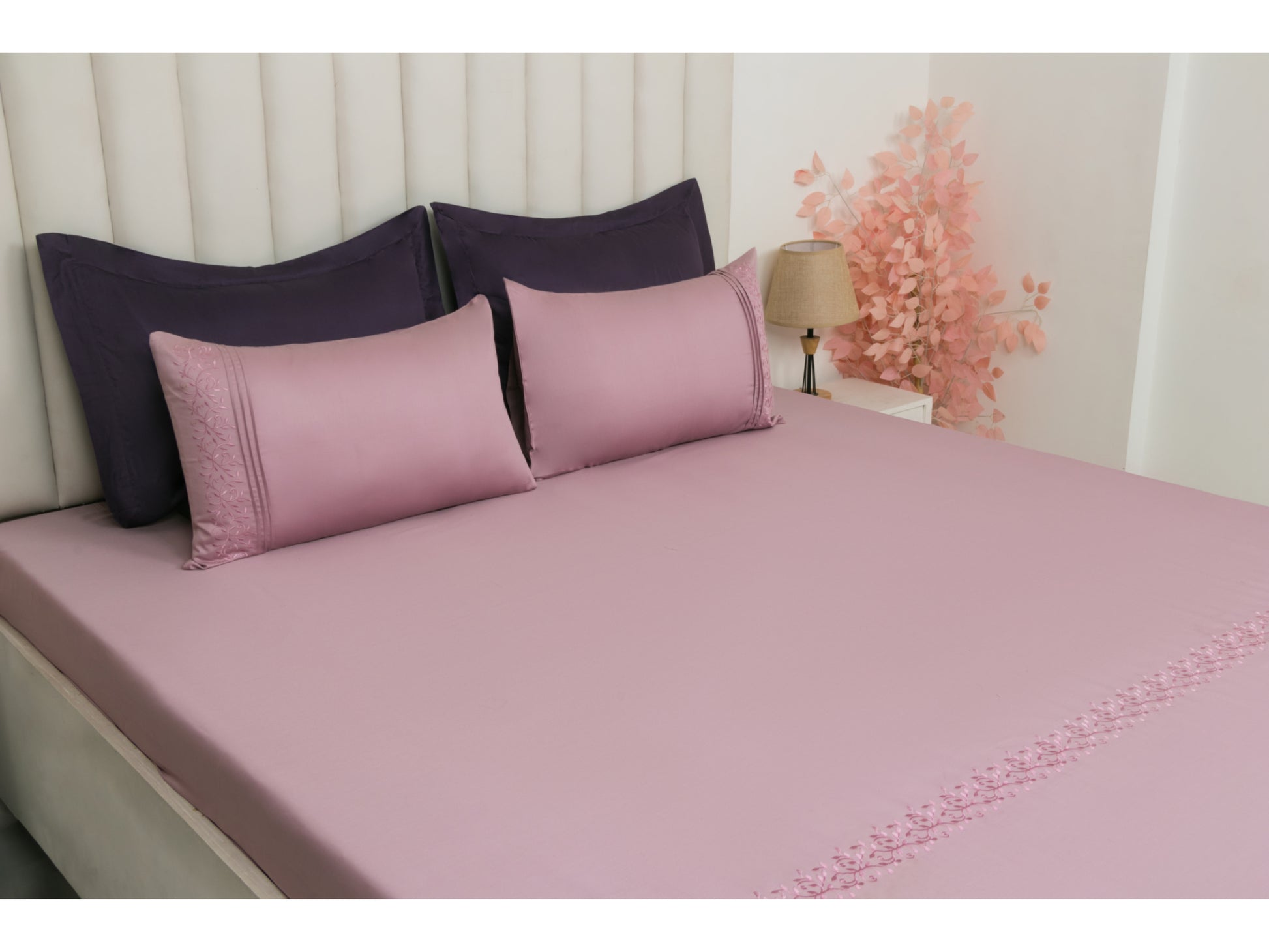 EMBROIDERY BEDSHEET 100% COTTON (3PCS) - Bedding Bliss