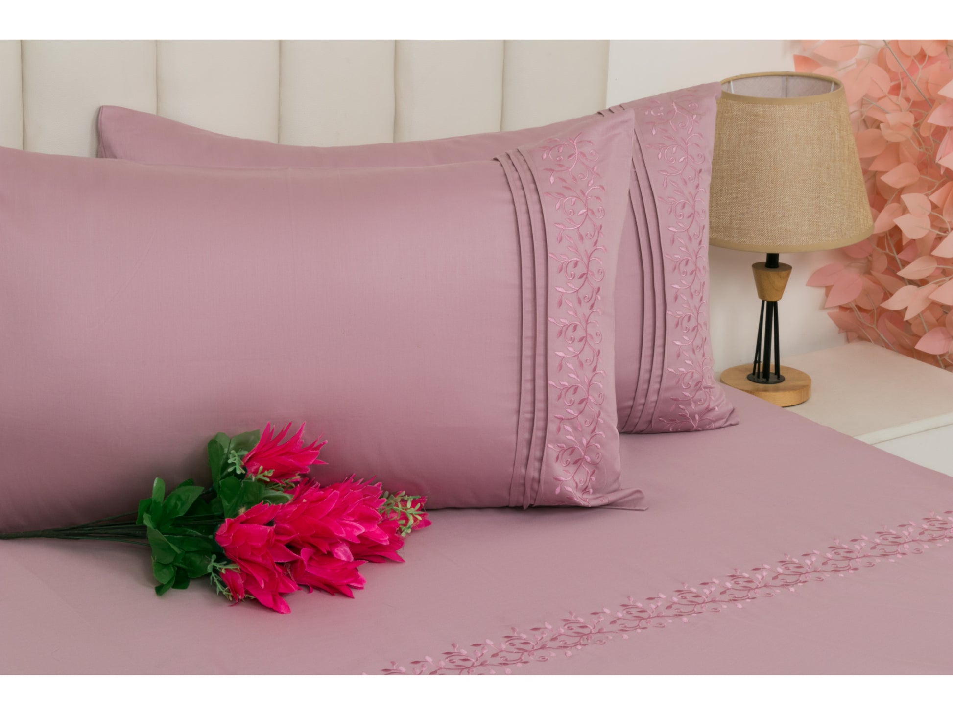 EMBROIDERY BEDSHEET 100% COTTON (3PCS) - Bedding Bliss