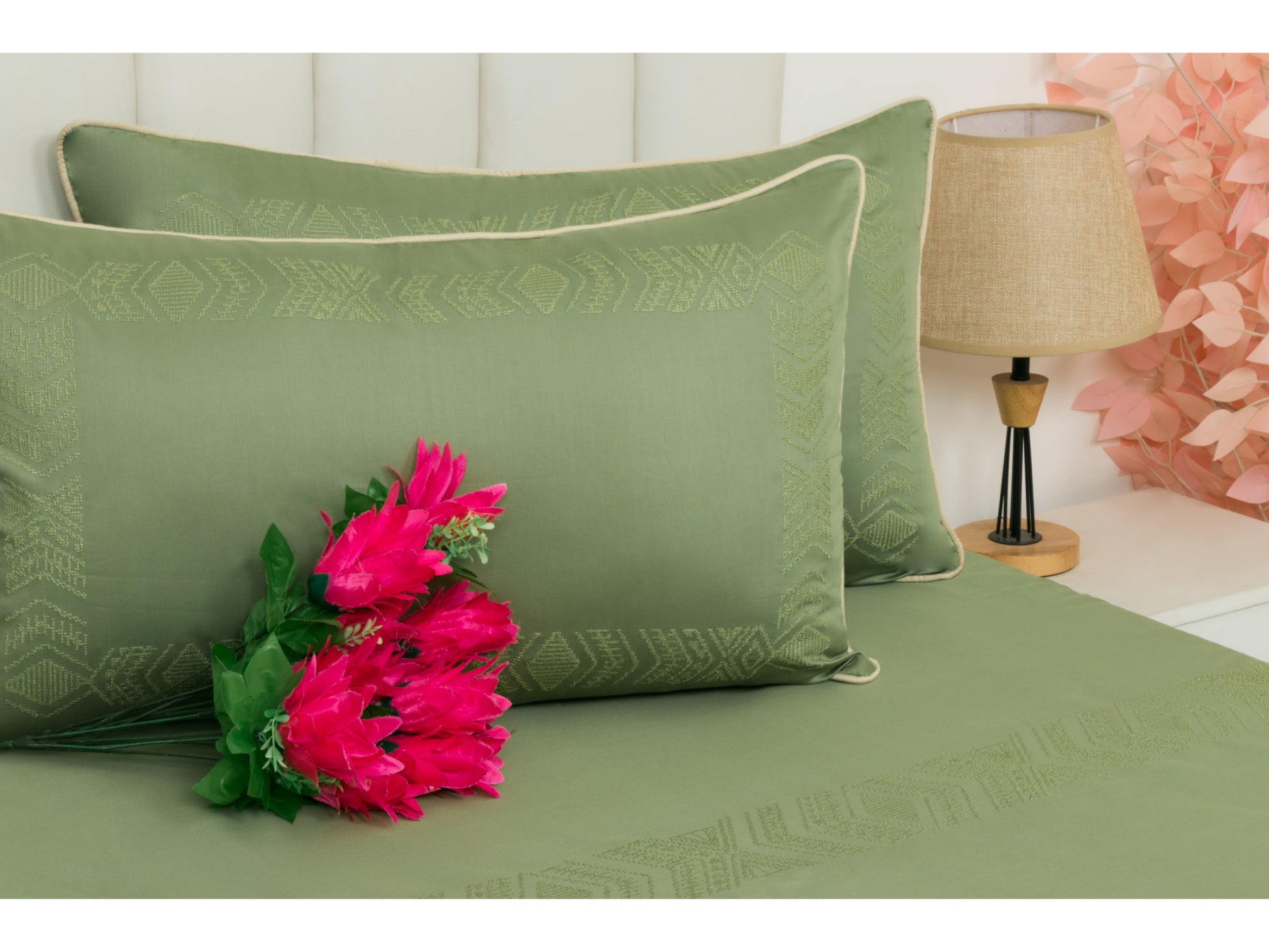 EMBROIDERY BEDSHEET 100% COTTON (3PCS) - Bedding Bliss