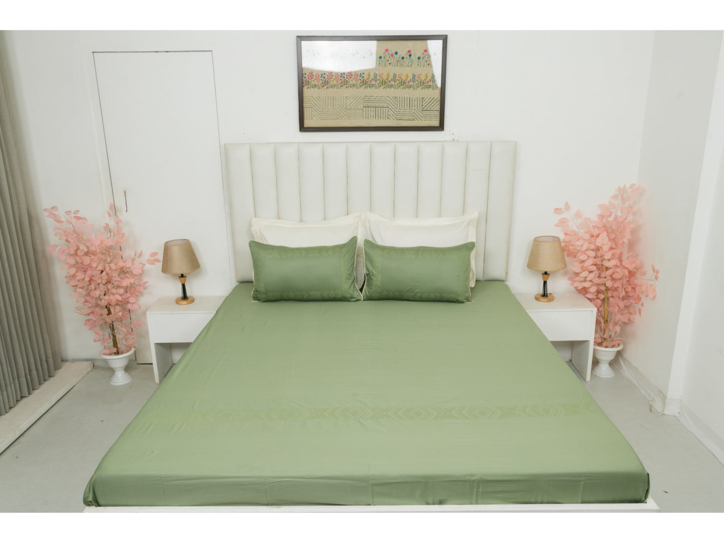 EMBROIDERY BEDSHEET 100% COTTON (3PCS) - Bedding Bliss