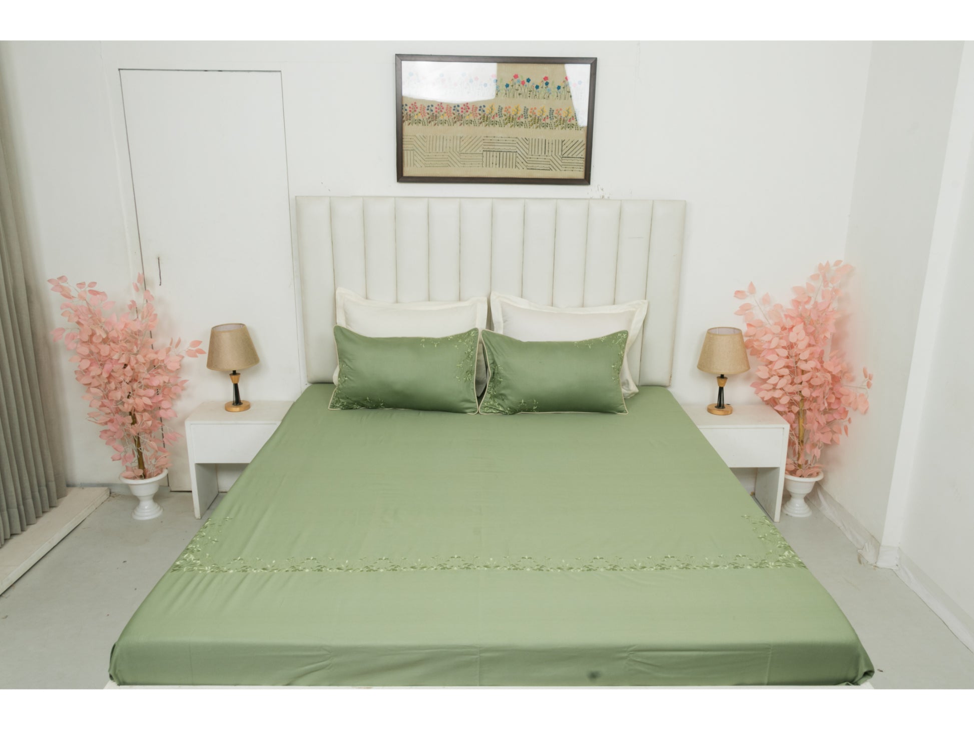 EMBROIDERY BEDSHEET 100% COTTON (3PCS) - Bedding Bliss