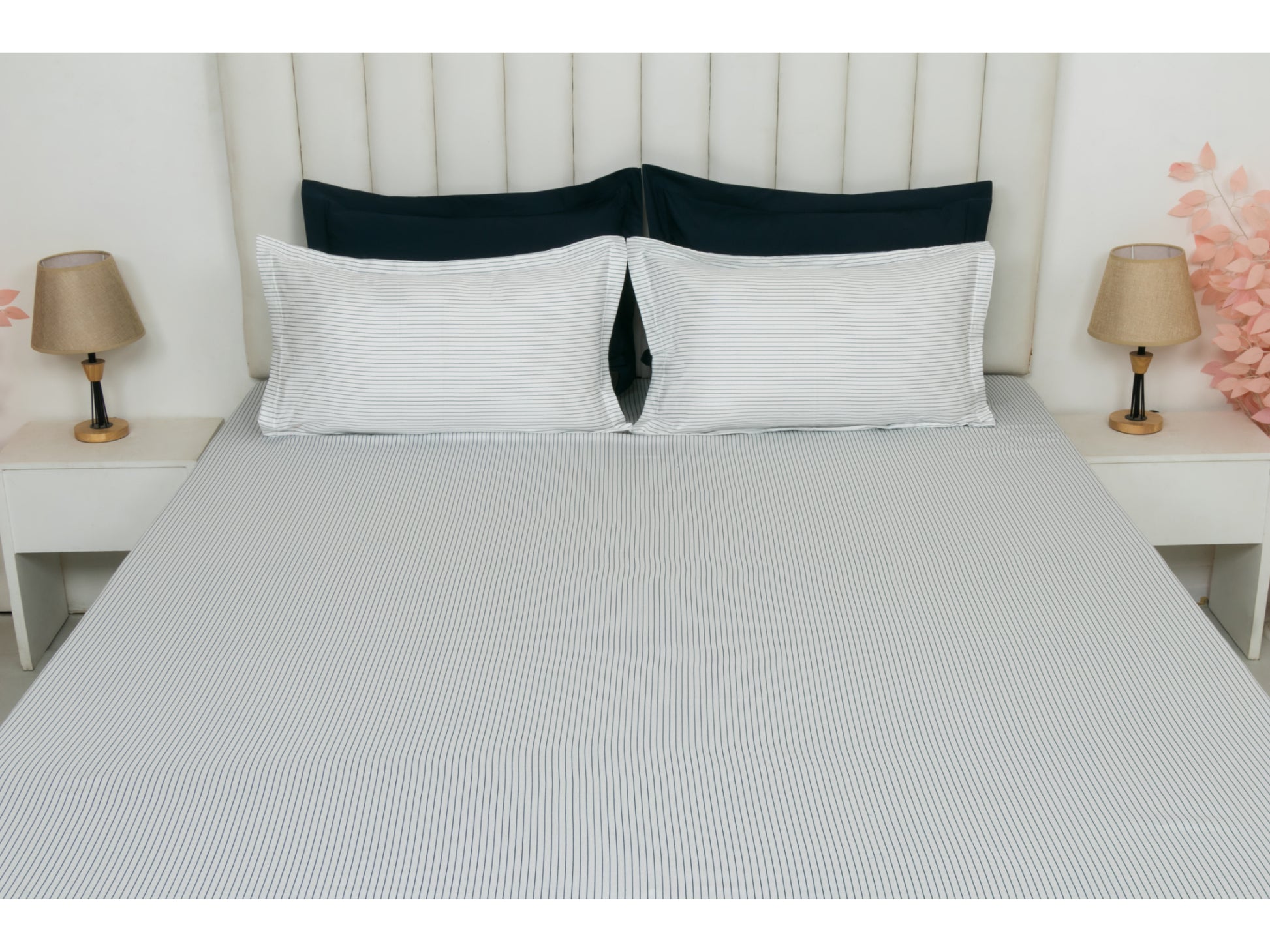 GUARANTEED PRINTED BEDSHEET 100% COTTON (3PCS, WHITE) - Bedding Bliss