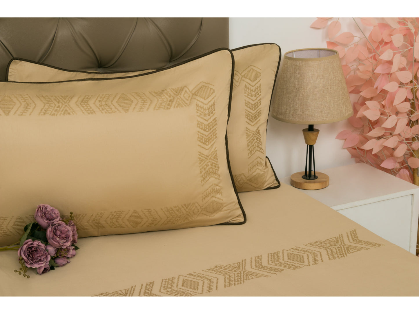 EMBROIDERY BEDSHEET 100% COTTON (3PCS) - Bedding Bliss