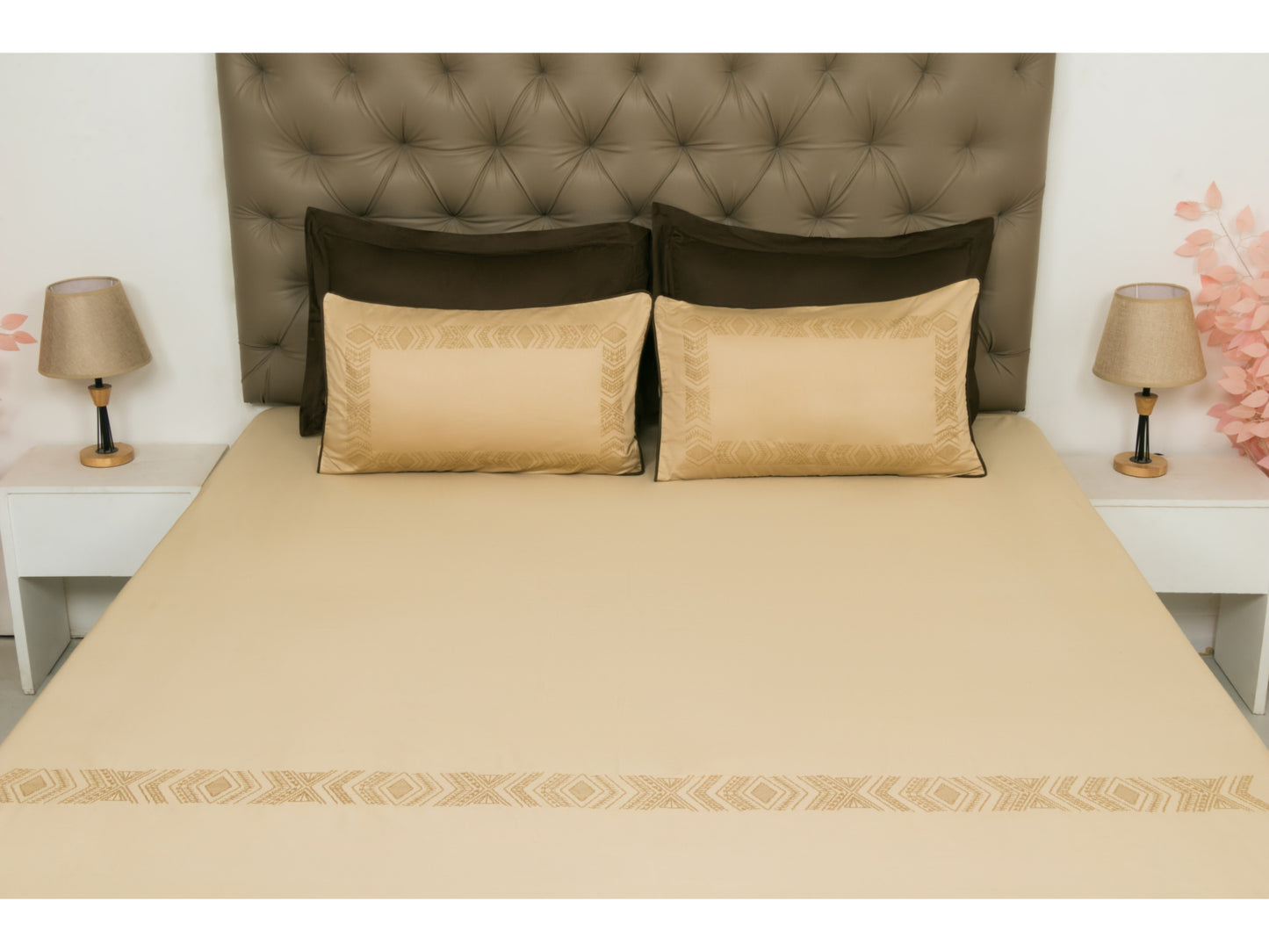 EMBROIDERY BEDSHEET 100% COTTON (3PCS) - Bedding Bliss