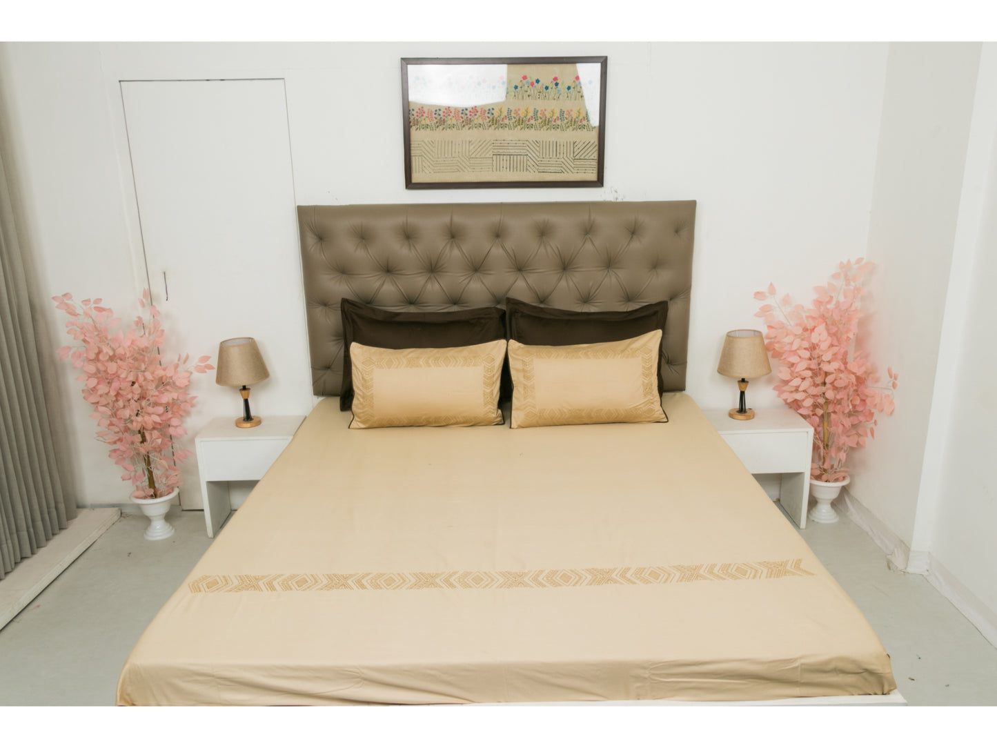 EMBROIDERY BEDSHEET 100% COTTON (3PCS) - Bedding Bliss