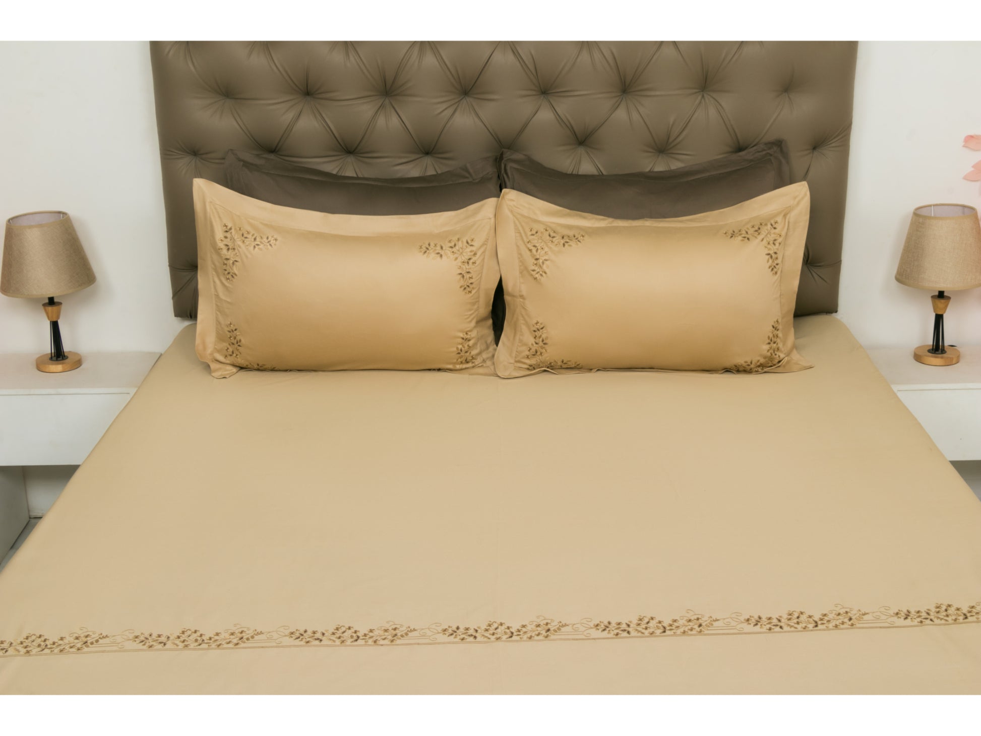 EMBROIDERY BEDSHEET 100% COTTON (3PCS) - Bedding Bliss