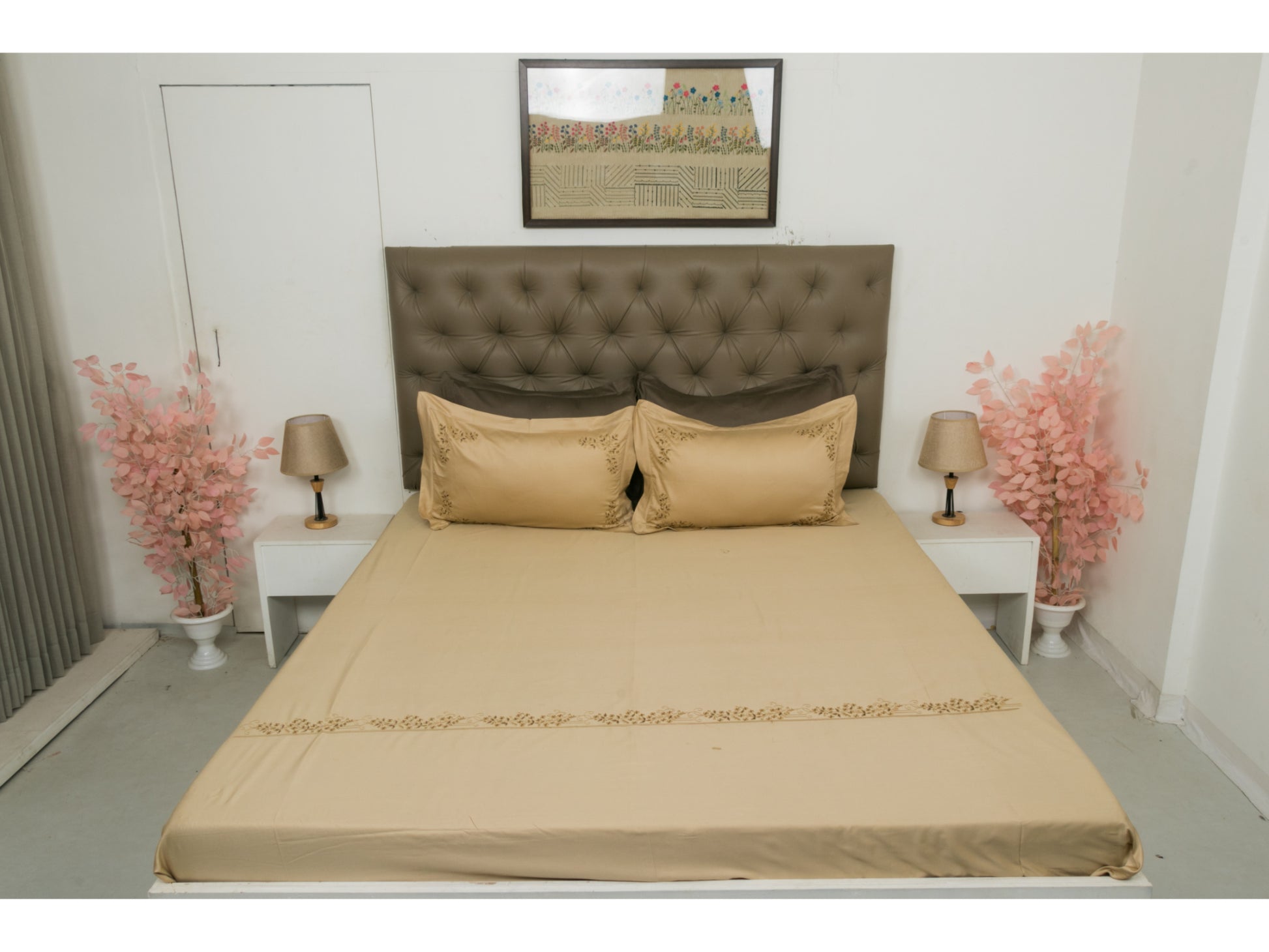 EMBROIDERY BEDSHEET 100% COTTON (3PCS) - Bedding Bliss
