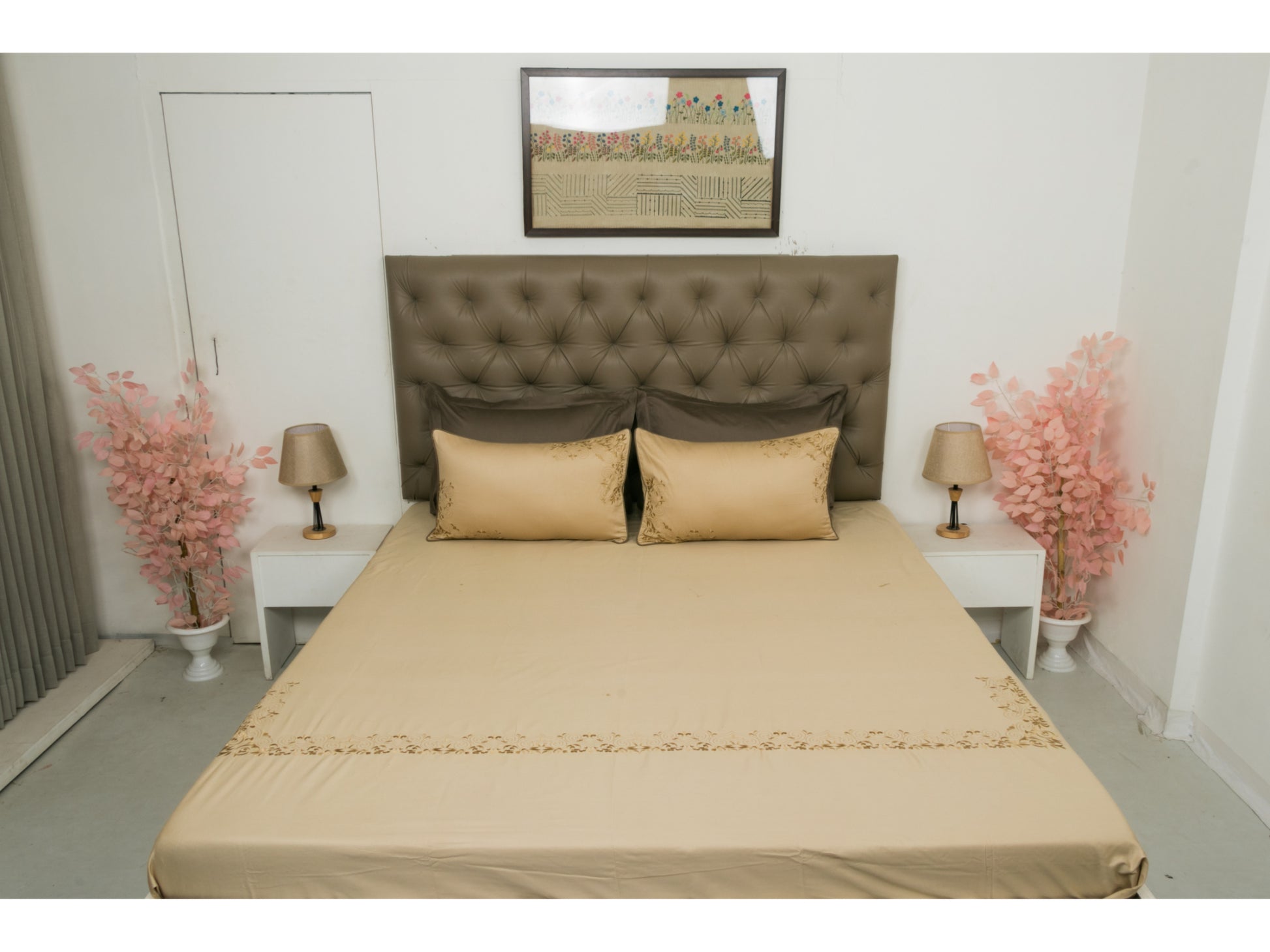 EMBROIDERY BEDSHEET 100% COTTON (3PCS) - Bedding Bliss