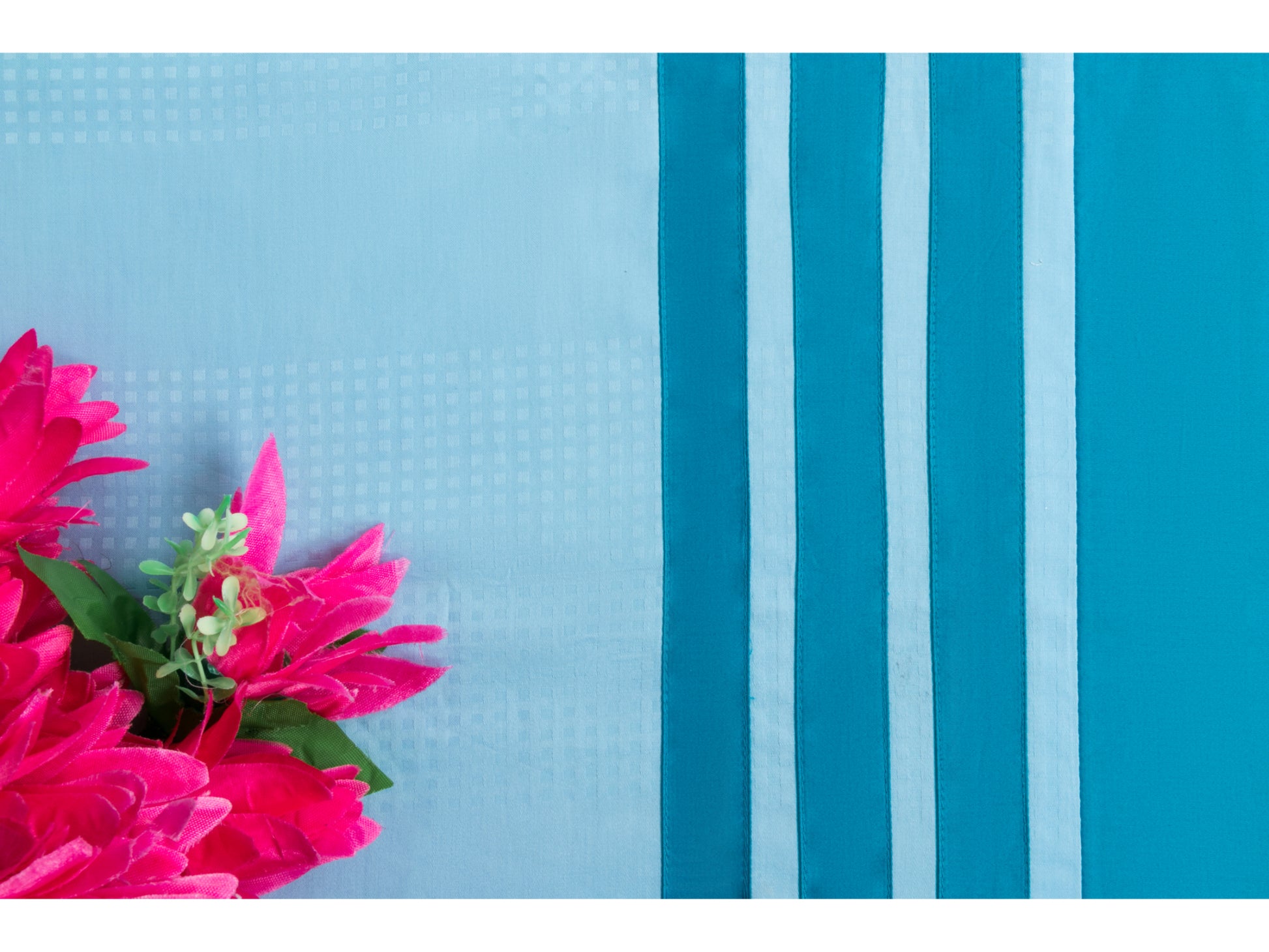 PATCH WORK BEDSHEET 100% COTTON (3 PCS, SKY BLUE) - Bedding Bliss