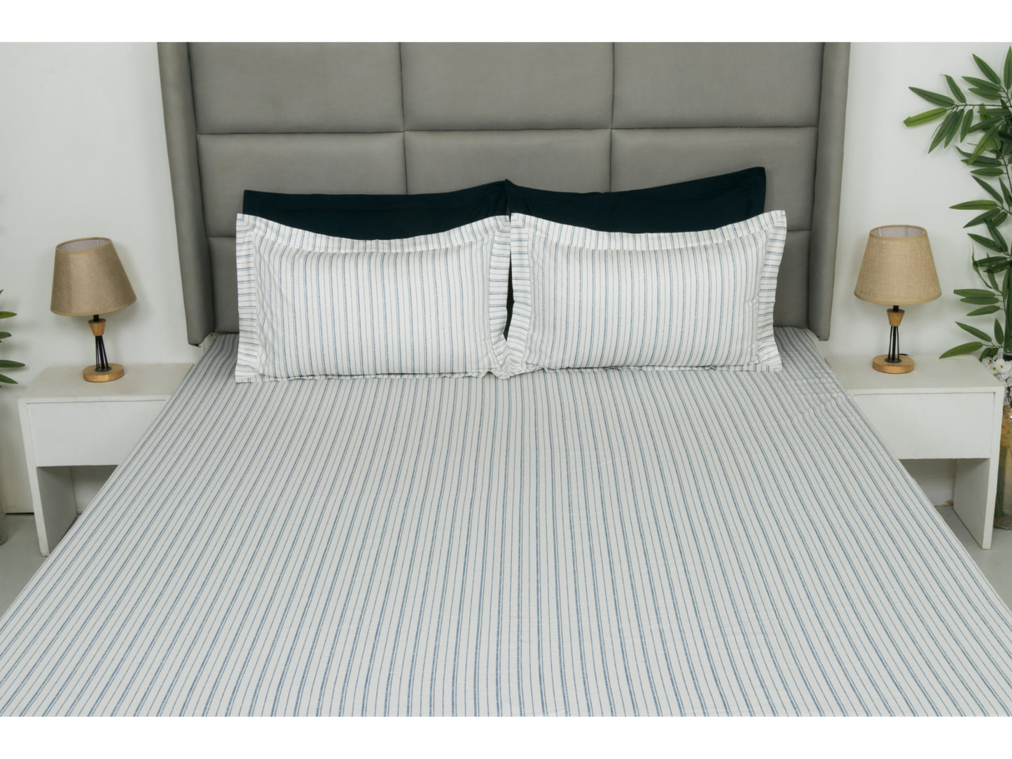 GUARANTEED PRINTED BEDSHEET 100% COTTON (3PCS, WHITE) - Bedding Bliss