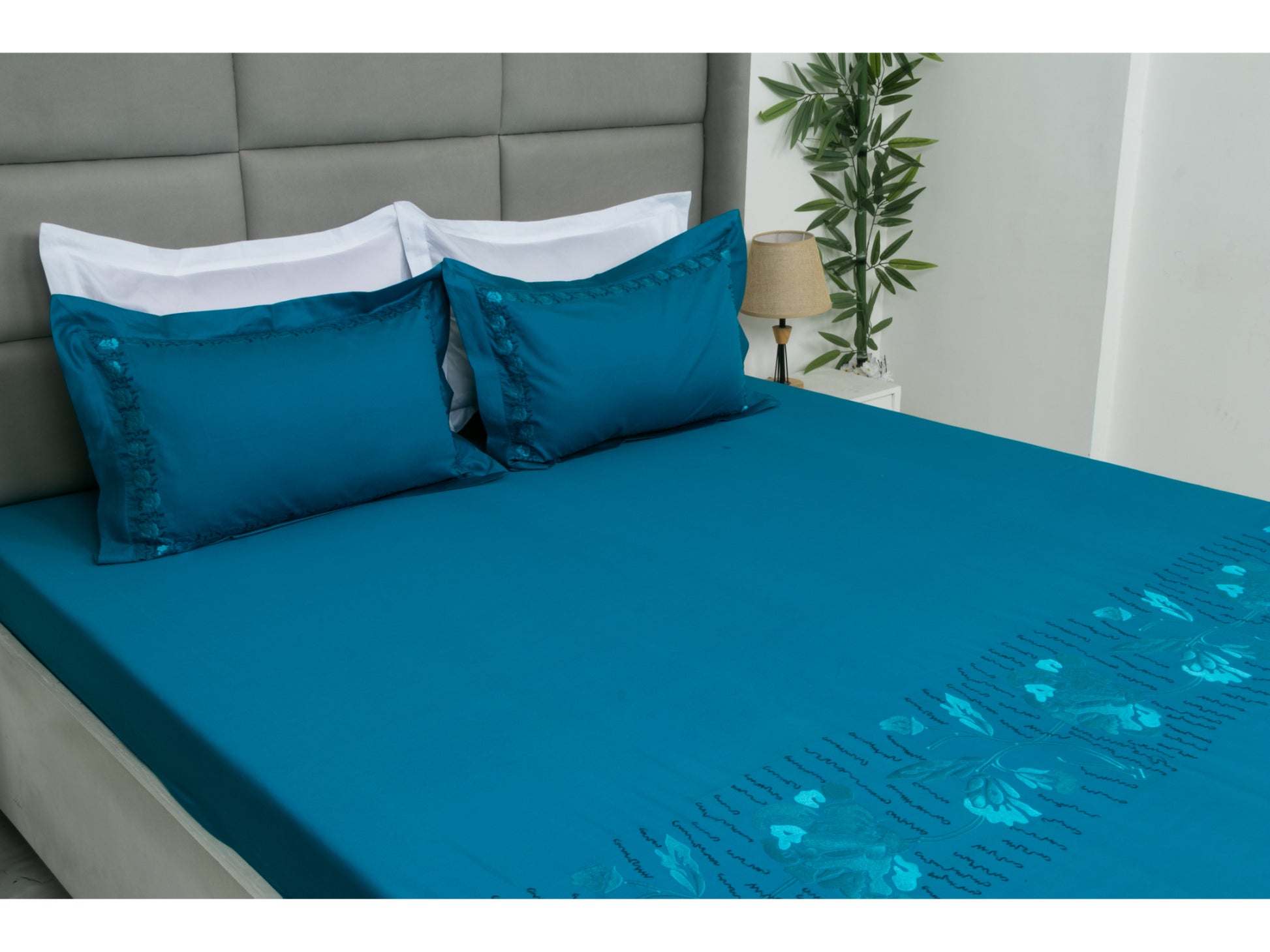 EMBROIDERY BEDSHEET 100% COTTON (3PCS) - Bedding Bliss