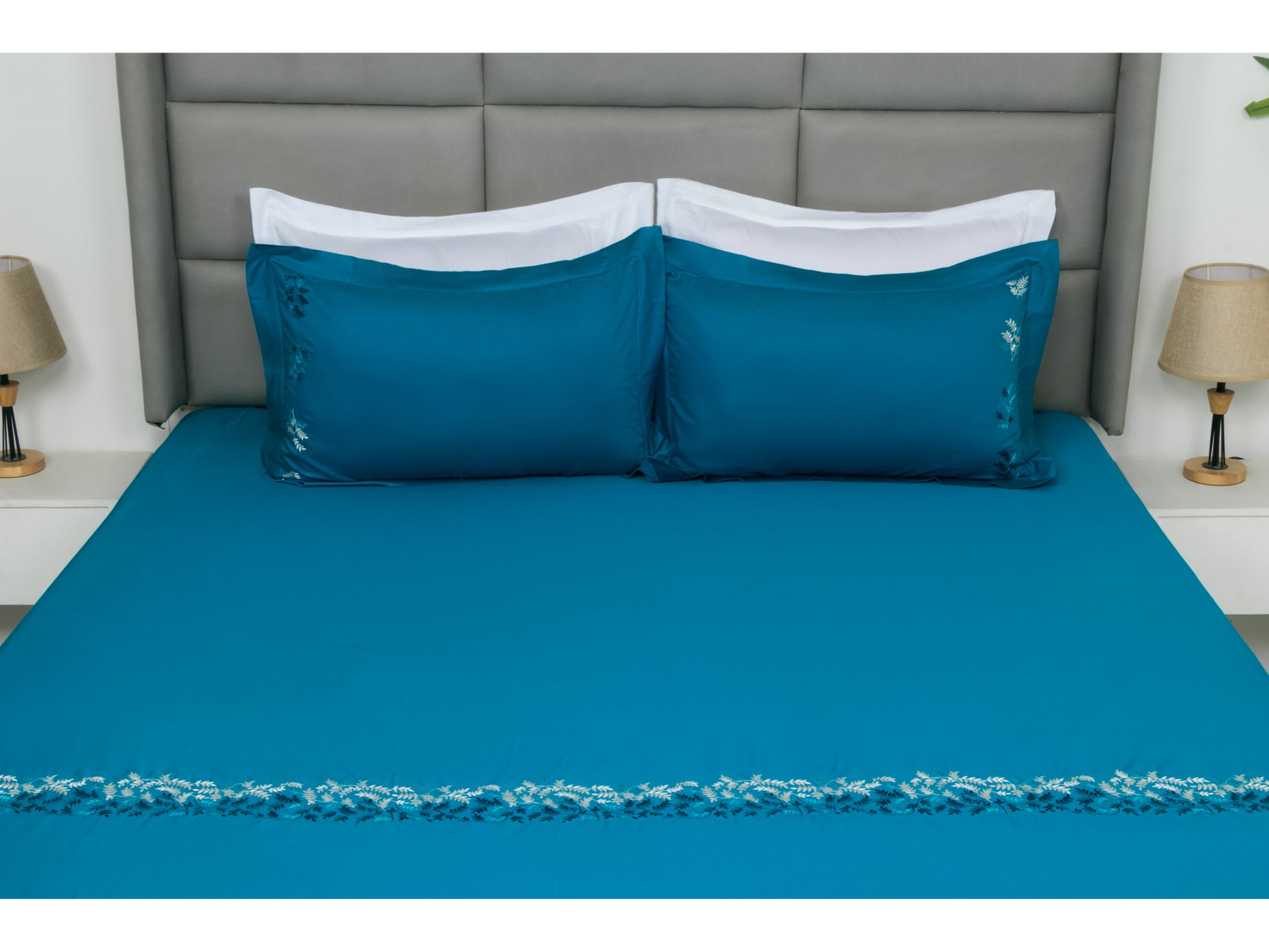 EMBROIDERY BEDSHEET 100% COTTON (3PCS) - Bedding Bliss