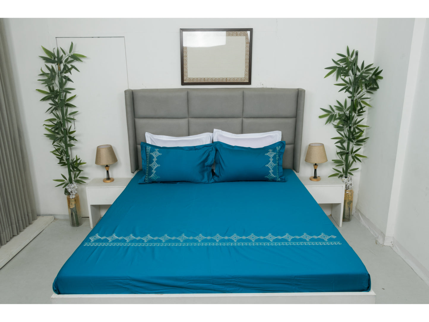 EMBROIDERY BEDSHEET 100% COTTON (3PCS) - Bedding Bliss