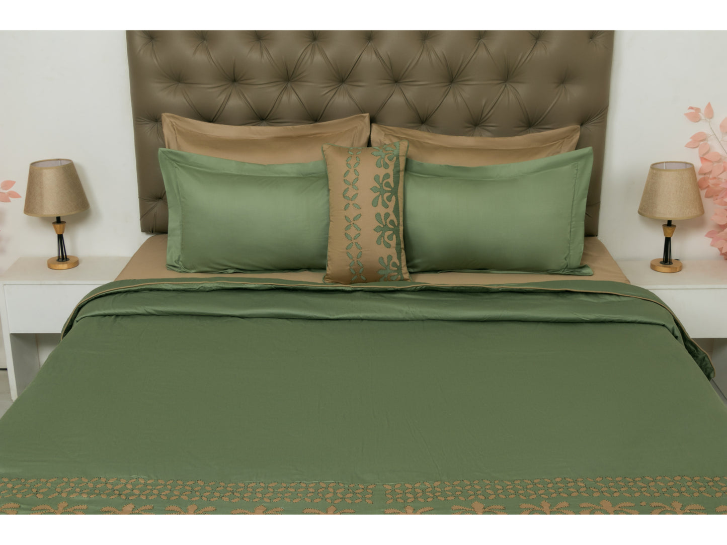 APLIC WORK BEDDING SET (MOSS GREEN,9 PCS) - Bedding Bliss