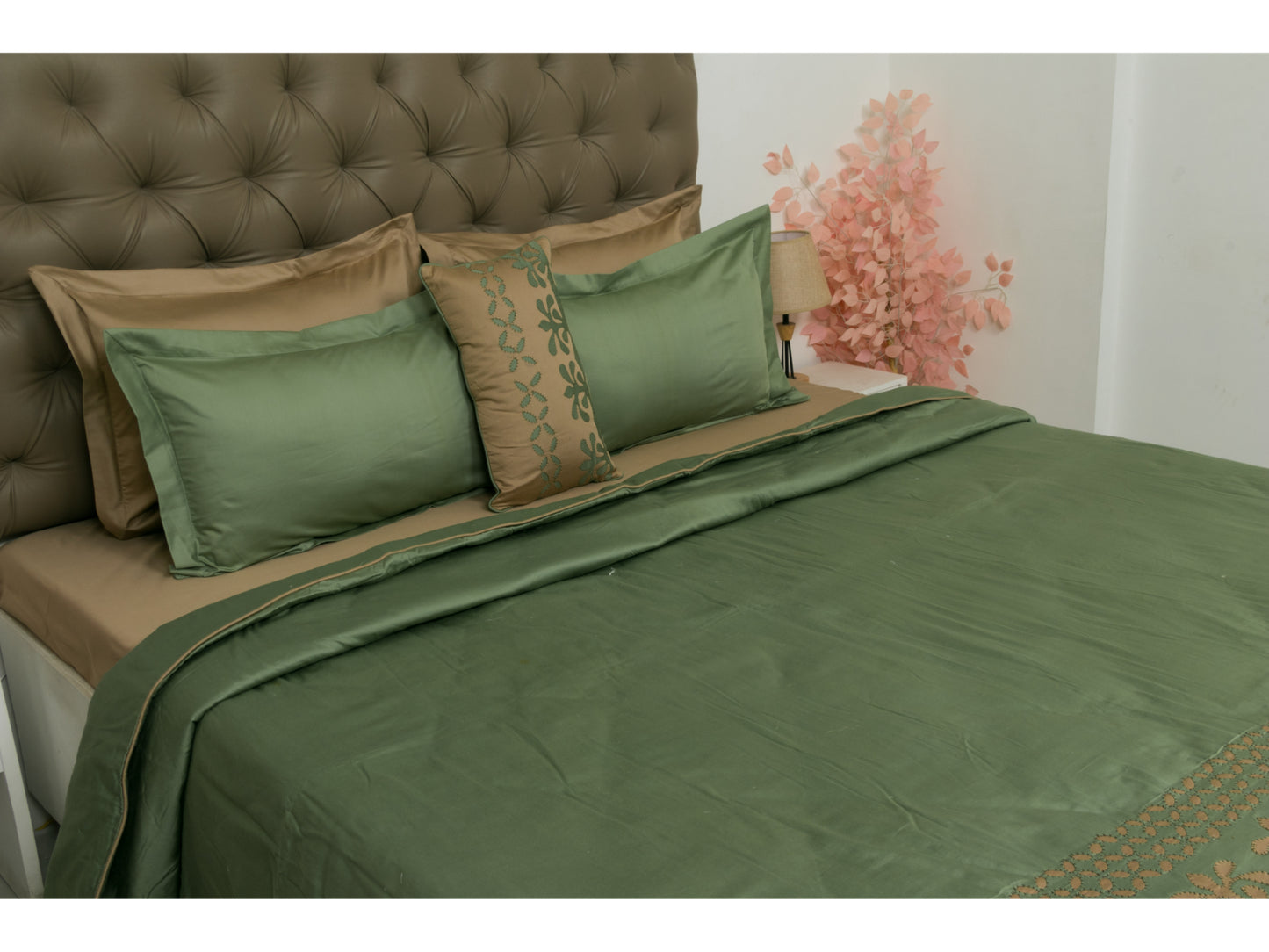 APLIC WORK BEDDING SET (MOSS GREEN,9 PCS) - Bedding Bliss