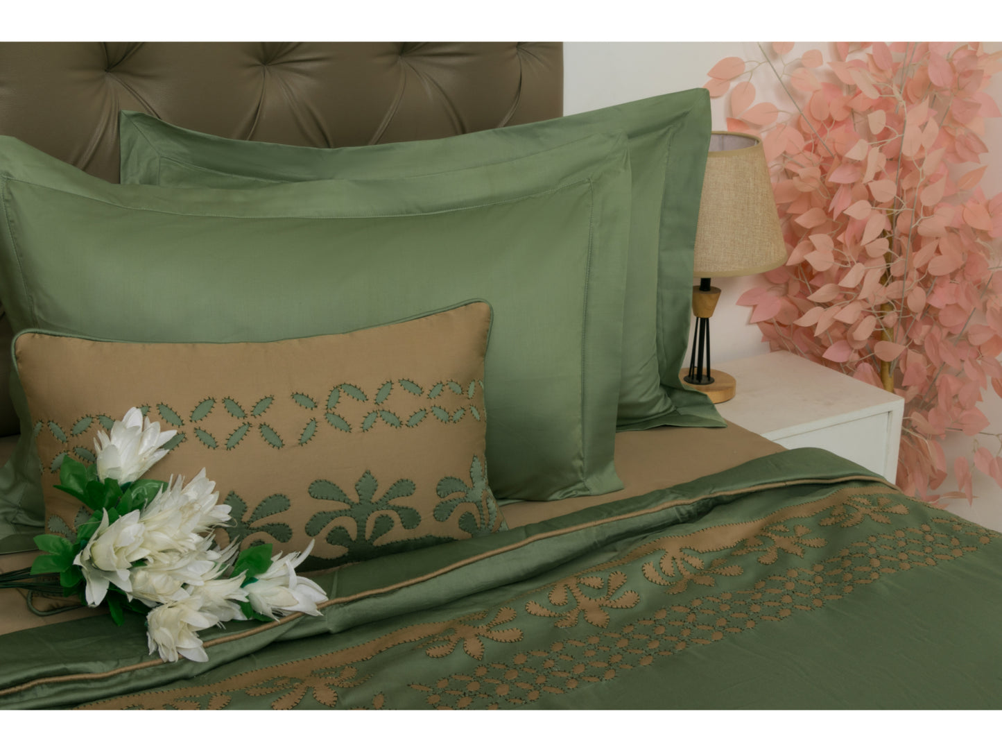 APLIC WORK BEDDING SET (MOSS GREEN,9 PCS) - Bedding Bliss